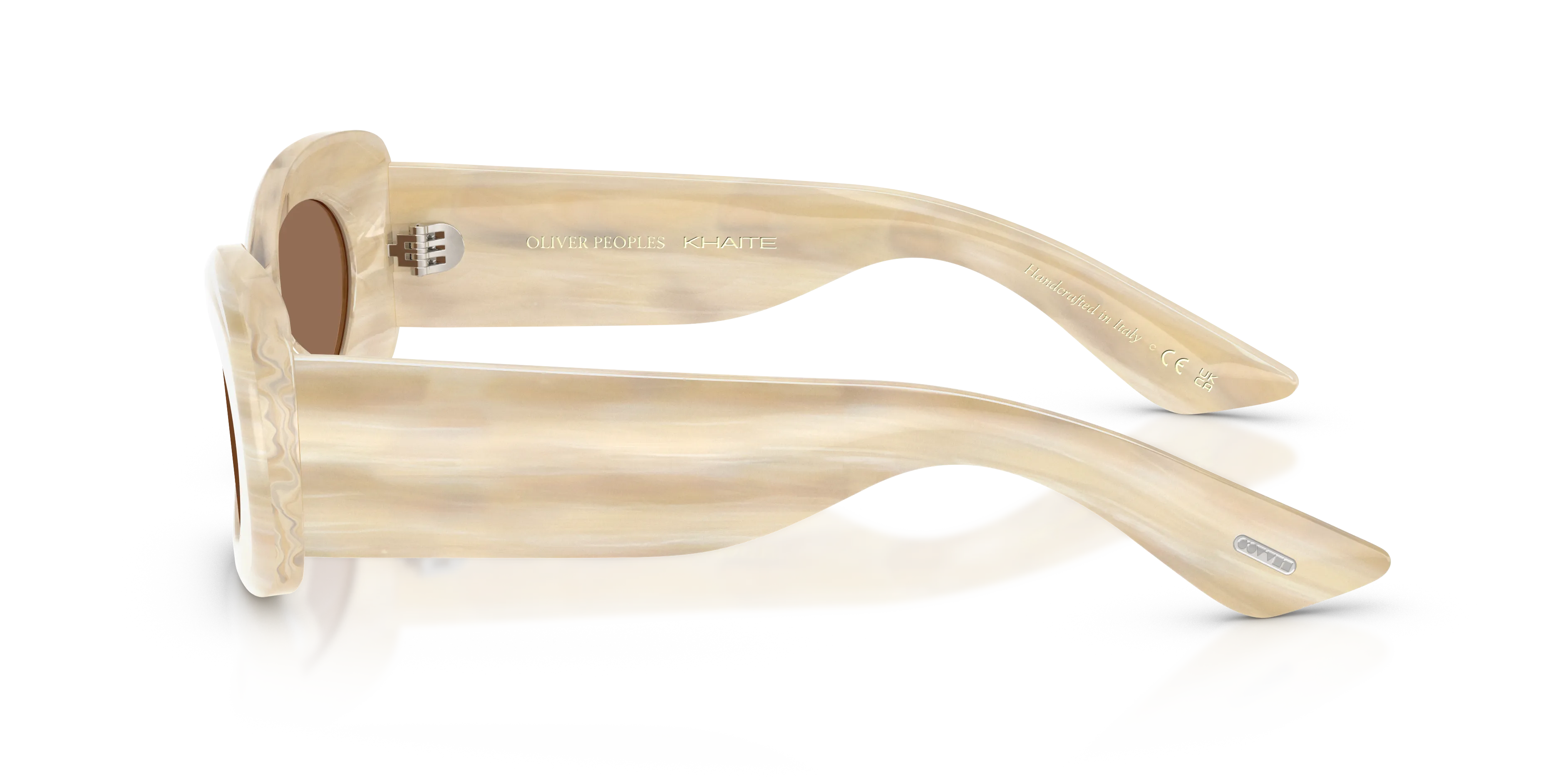 Oliver Peoples OV5606SU 1992C 104973 Occhiali da sole Acetato Beige Marrone Rotonda Normale - immagine 4
