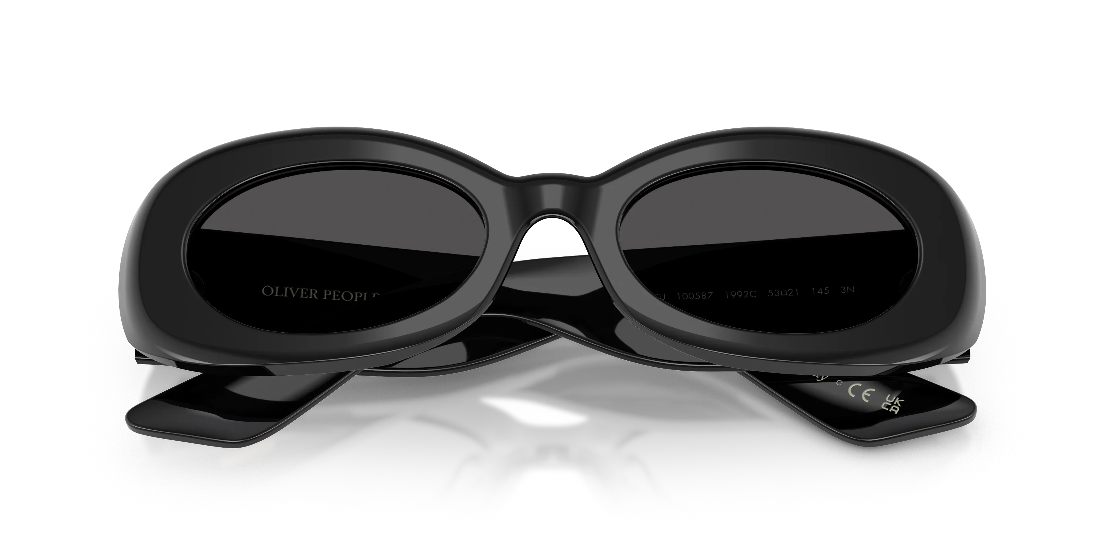 Oliver Peoples OV5606SU 1992C 100587 Occhiali da sole Acetato Nero Grigio Rotonda Normale - immagine 2