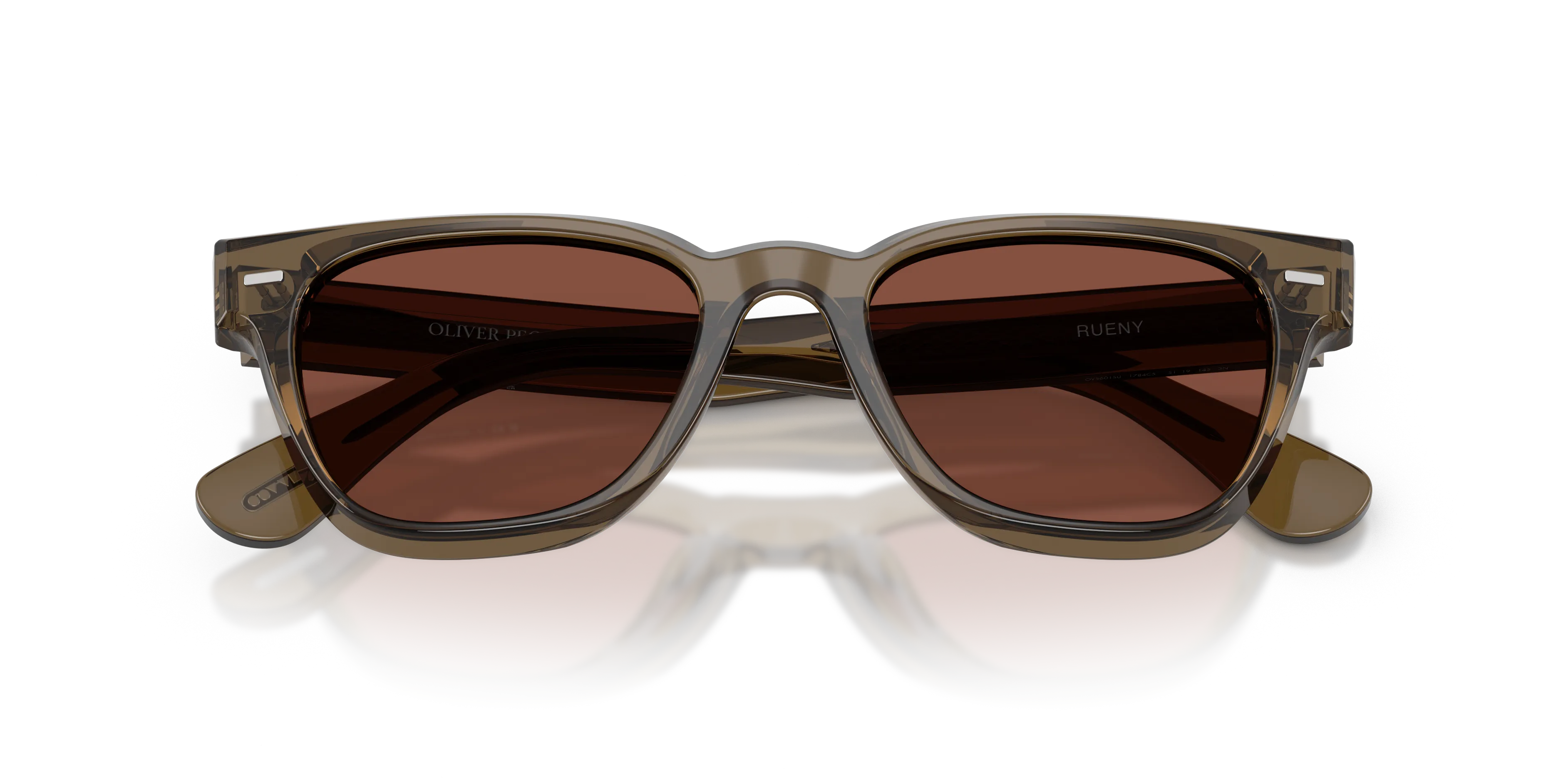 Oliver Peoples OV5601SU RUENY 1784C5 Occhiali da sole Acetato Marrone Bordeaux Squadrata Normale - immagine 2