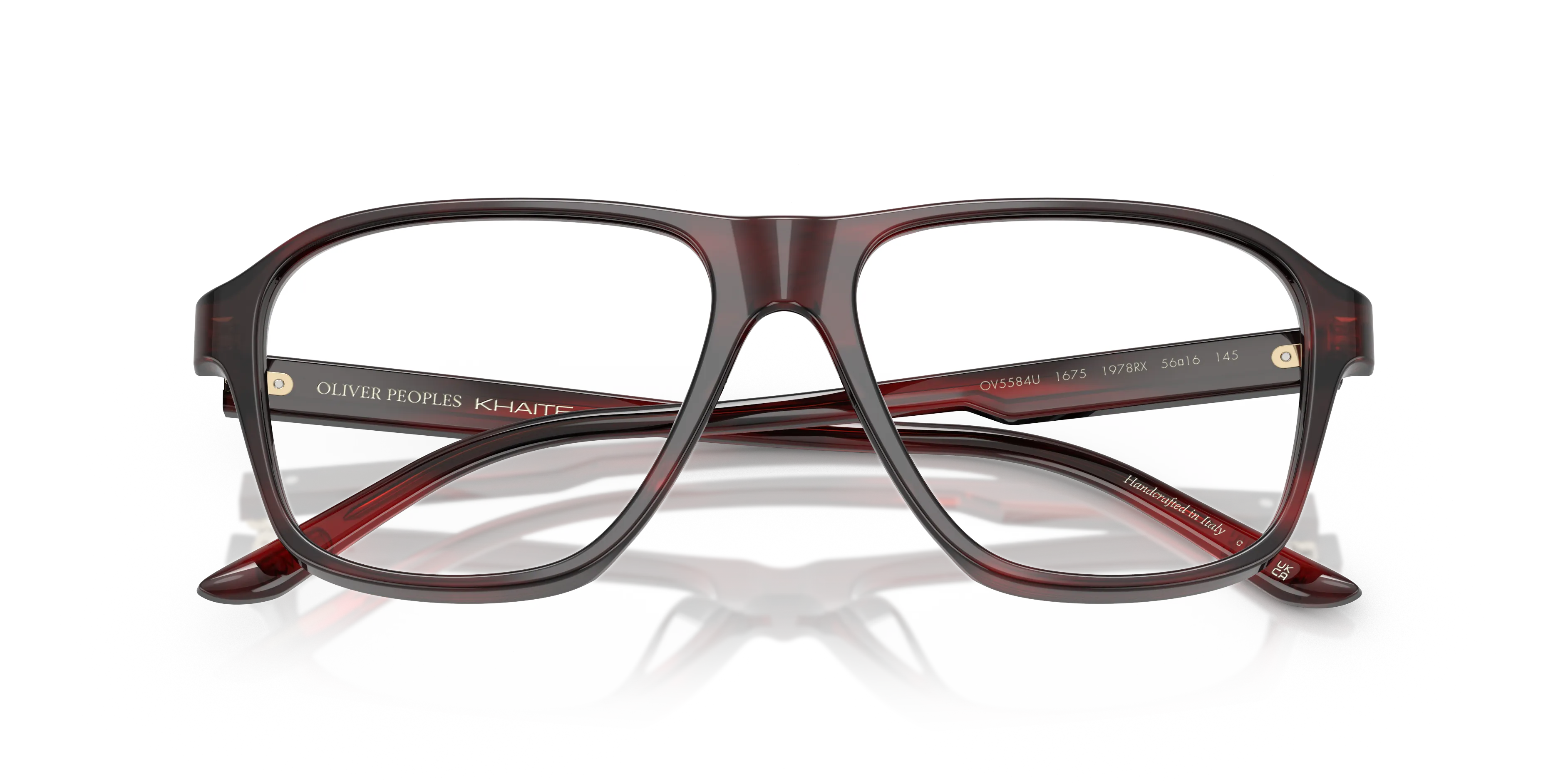 Oliver Peoples OV5584U 1978RX 1675 Montature da vista Acetato Rosso Trasparente Pilot Normale - immagine 2