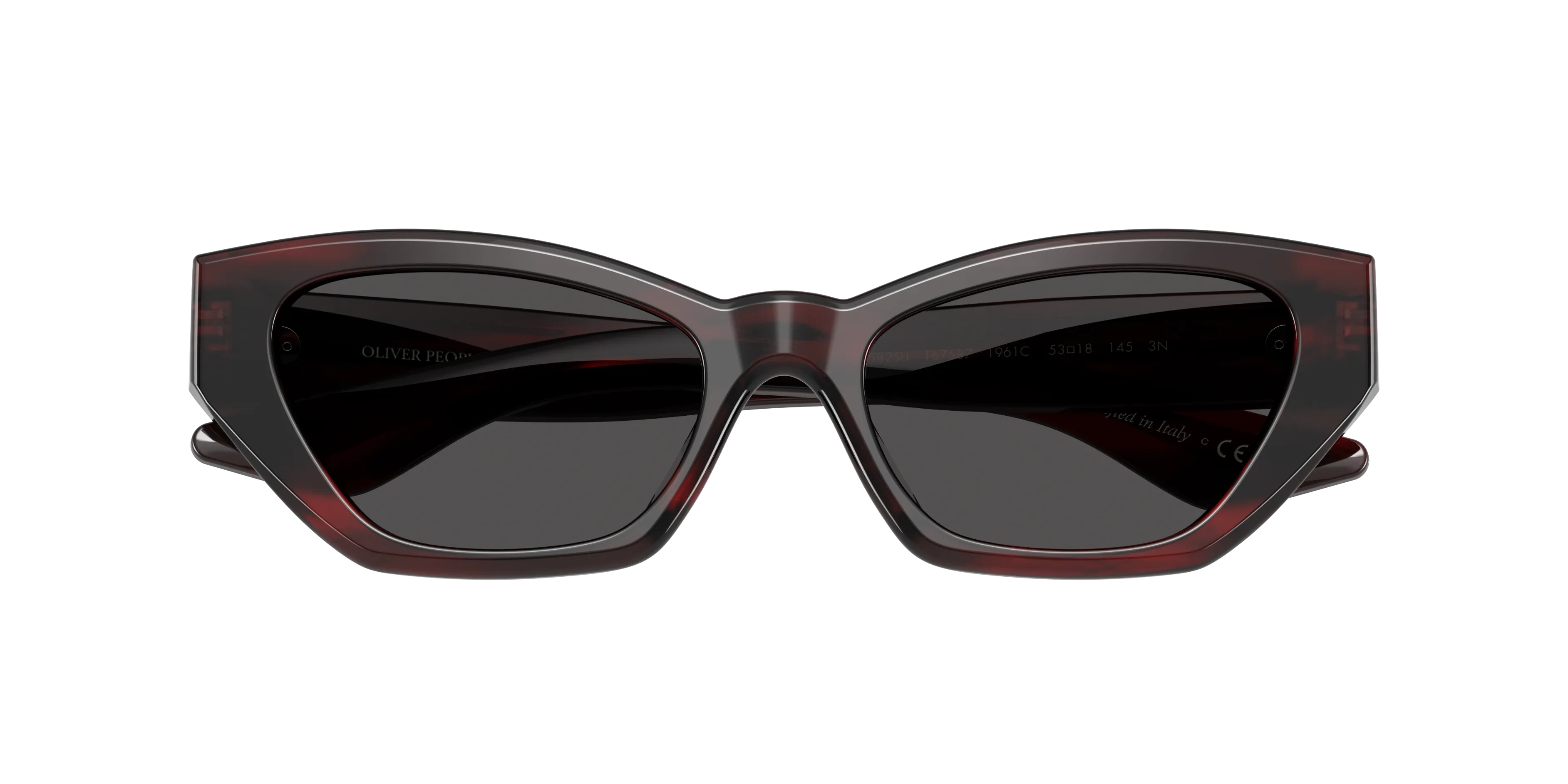 Oliver Peoples OV5582SU 1961C 167587 Occhiali da sole Acetato Rosso Grigio Cat Eye Normale - immagine 2