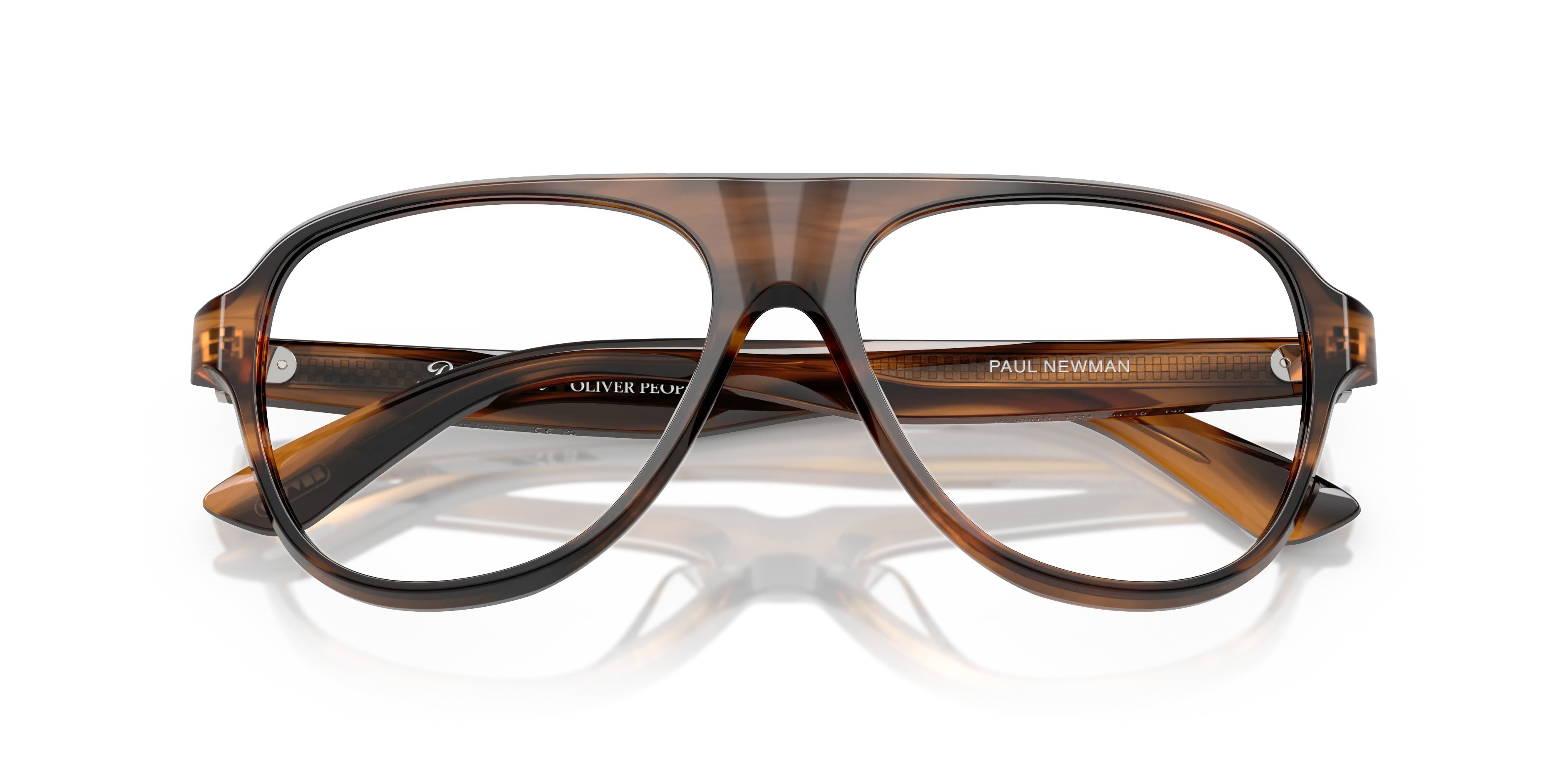 Oliver Peoples OV5581U PAUL NEWMAN 1724 Montature da vista Acetato Marrone Trasparente Pilot Normale - immagine 2