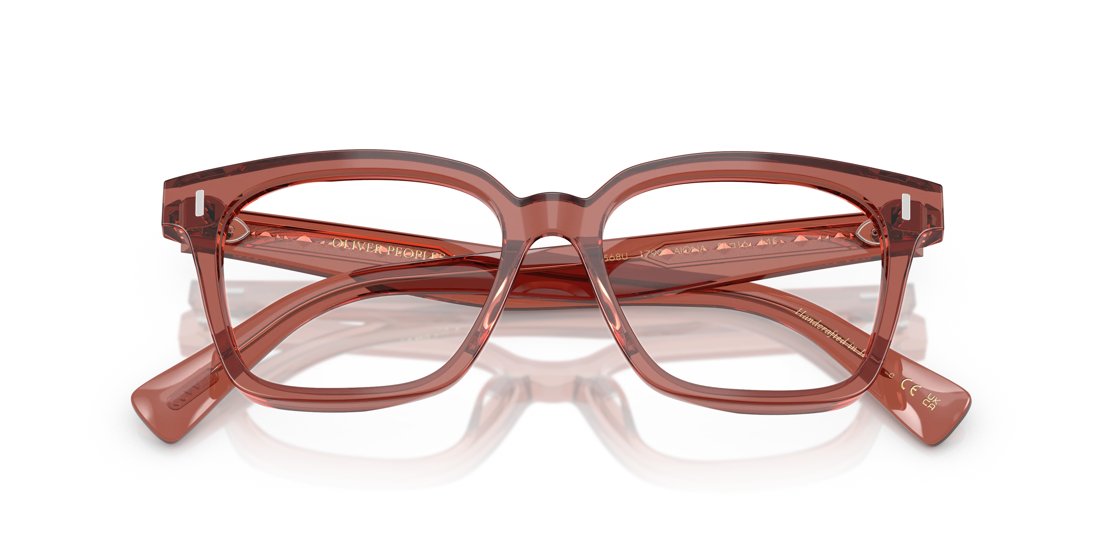 Oliver Peoples OV5568U AIONA 1790 Montature da vista Acetato Rosso Trasparente Pillow Normale - immagine 2