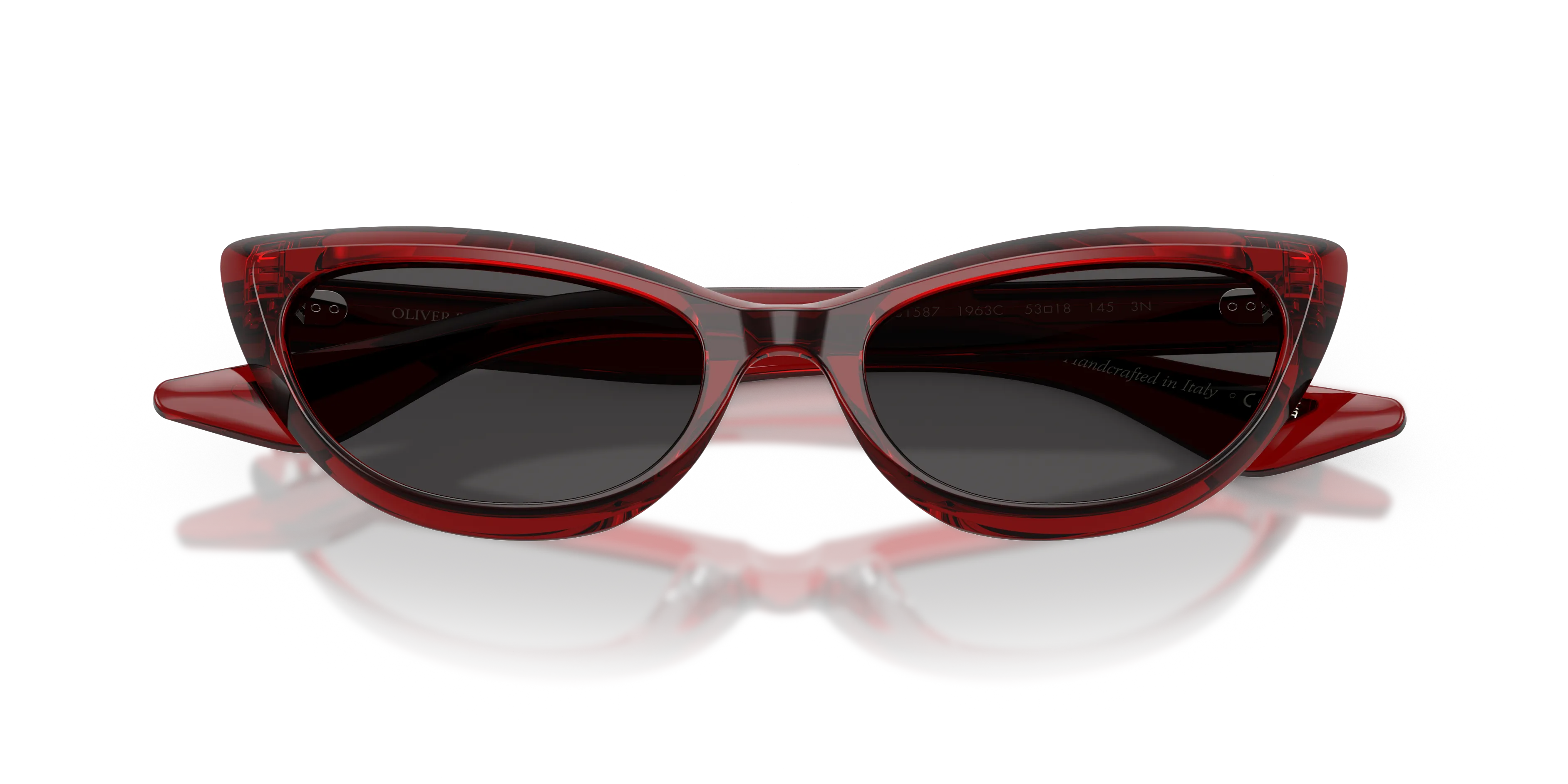 Oliver Peoples OV5621SU 1963C 181587 Occhiali da sole Acetato Rosso Grigio Cat Eye Normale - immagine 2