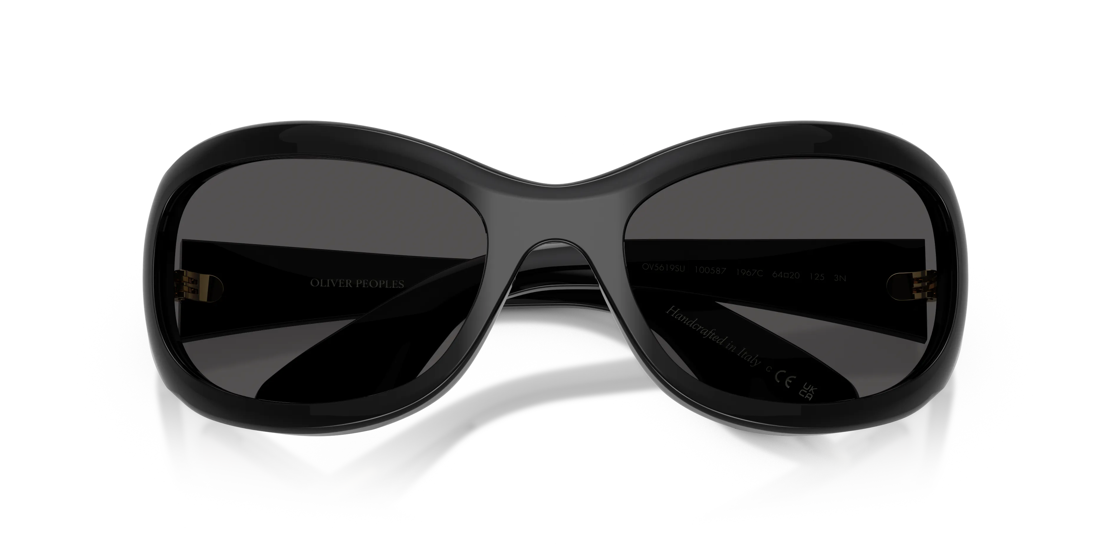 Oliver Peoples OV5619SU 1967C 100587 Occhiali da sole Acetato Nero Grigio Rotonda Normale - immagine 2
