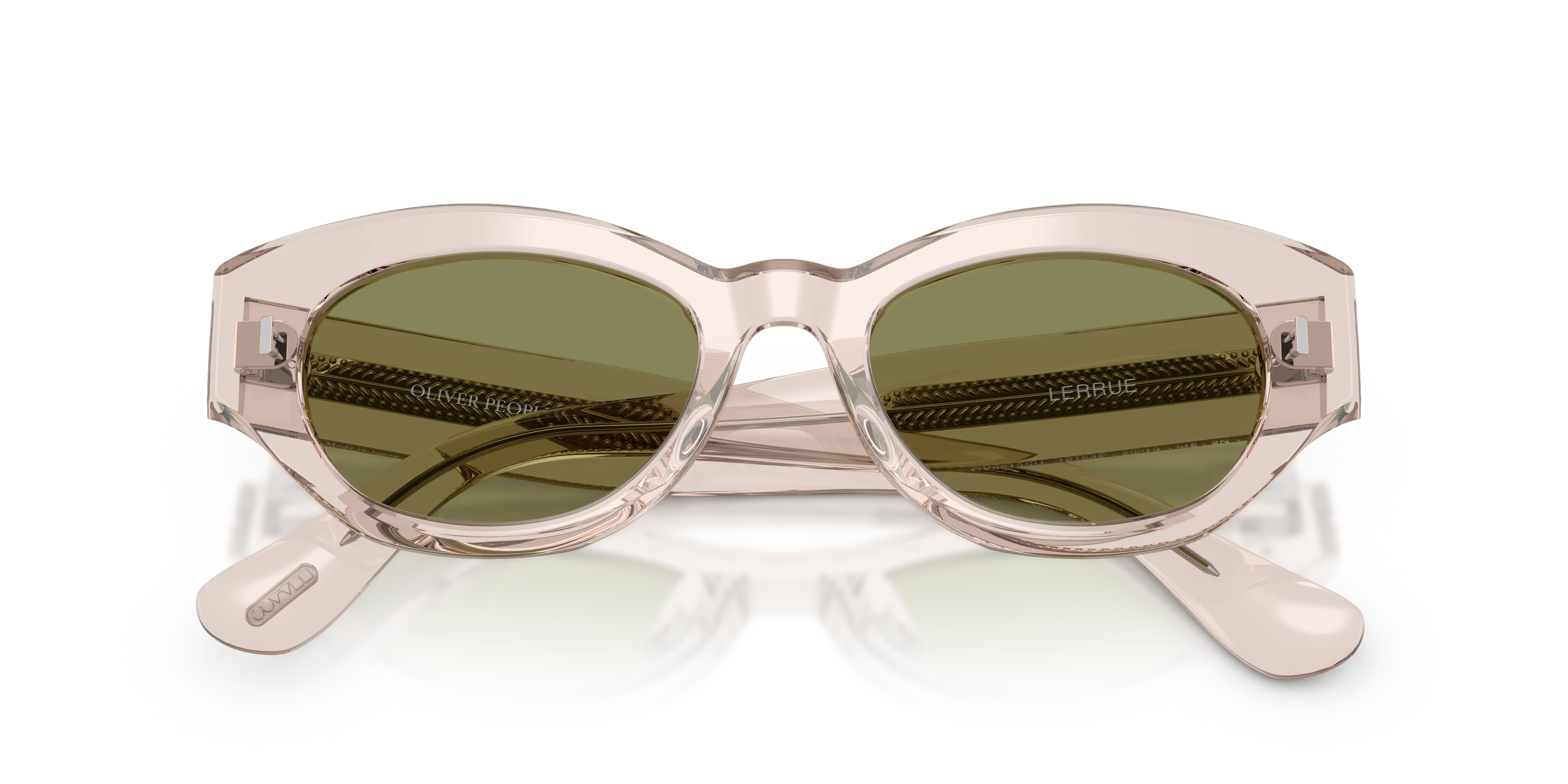 Oliver Peoples OV5615SU LERRUE 18164E Occhiali da sole Acetato Bianco Verde Rotonda Normale - immagine 2