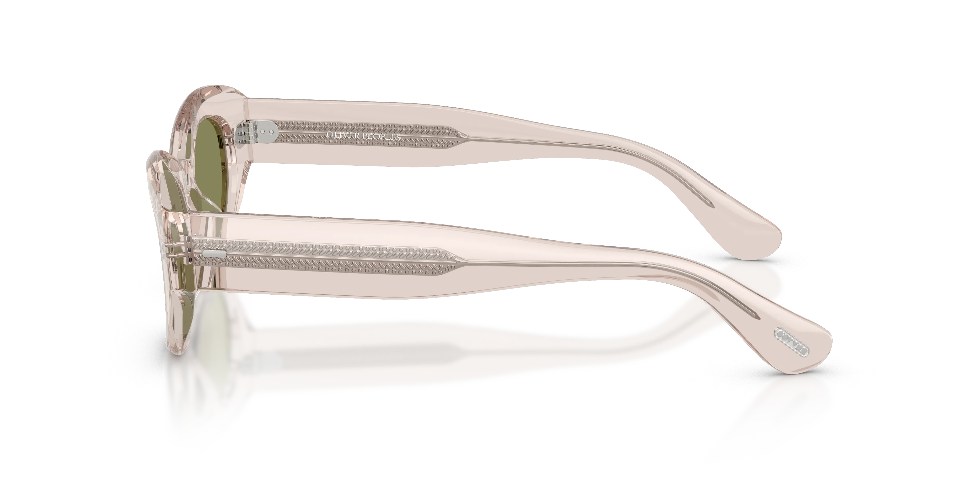 Oliver Peoples OV5615SU LERRUE 18164E Occhiali da sole Acetato Bianco Verde Rotonda Normale - immagine 4