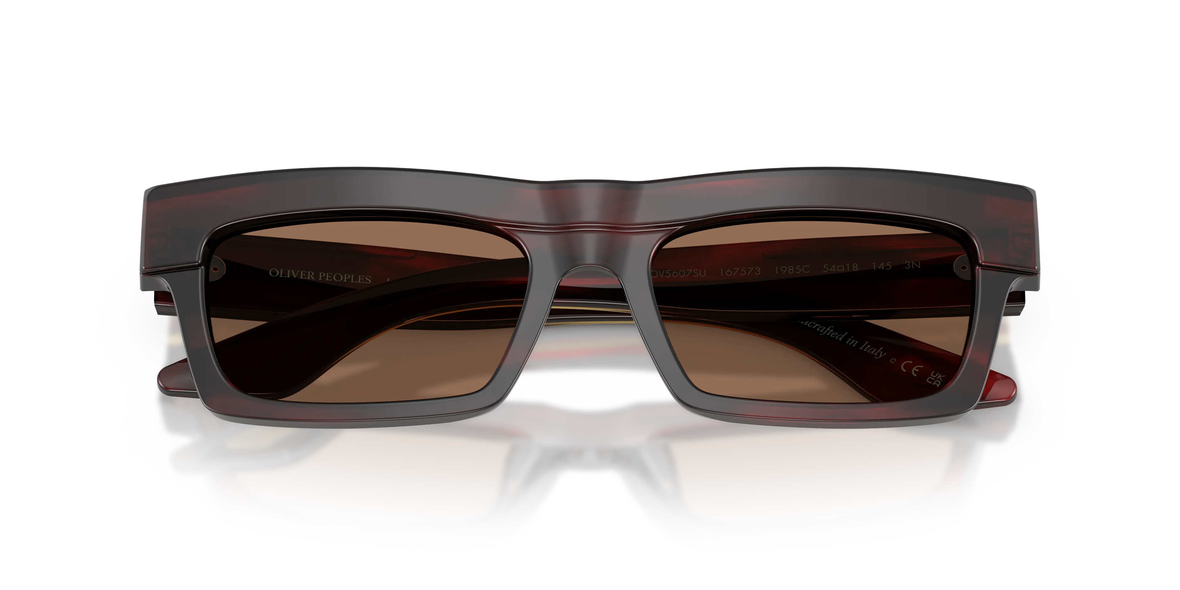 Oliver Peoples OV5607SU 1985C 167573 Occhiali da sole Acetato Rosso Marrone Squadrata Normale - immagine 2