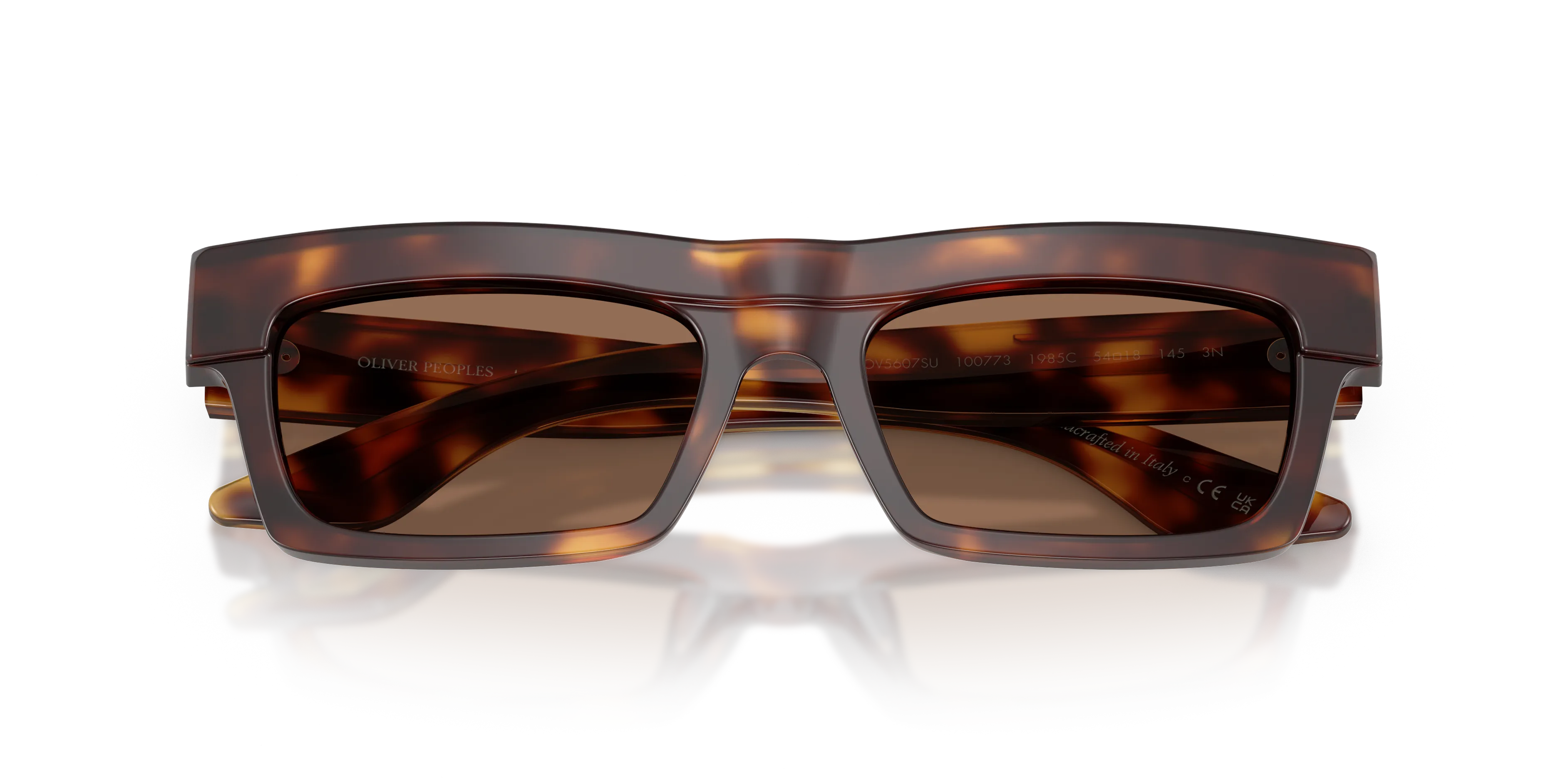 Oliver Peoples OV5607SU 1985C 100773 Occhiali da sole Acetato Tartaruga Marrone Squadrata Normale - immagine 2