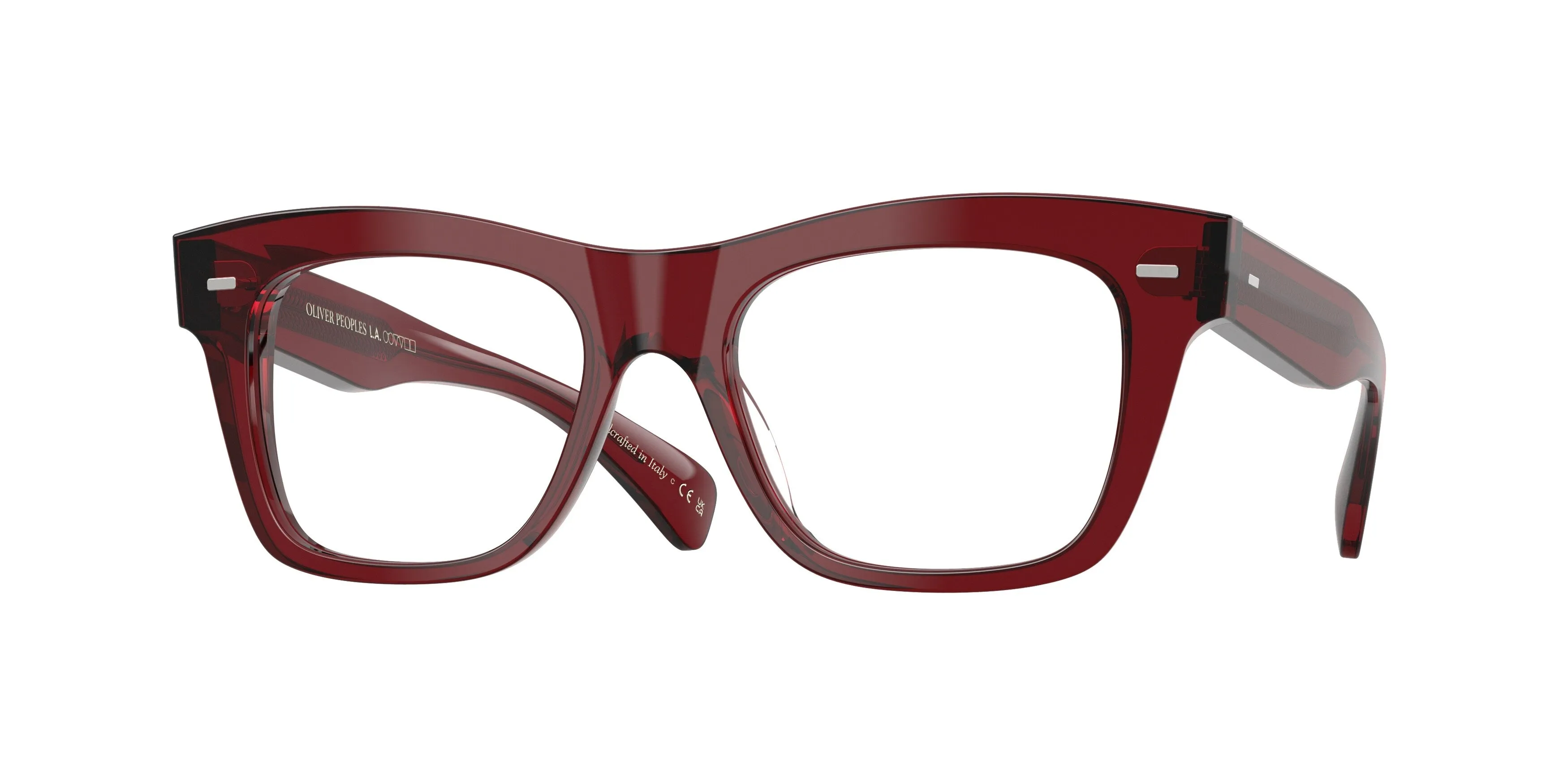 Oliver Peoples OV5542U MS. OLIVER-R 1673 Montature da vista Acetato Rosso Trasparente Squadrata Normale - immagine 1