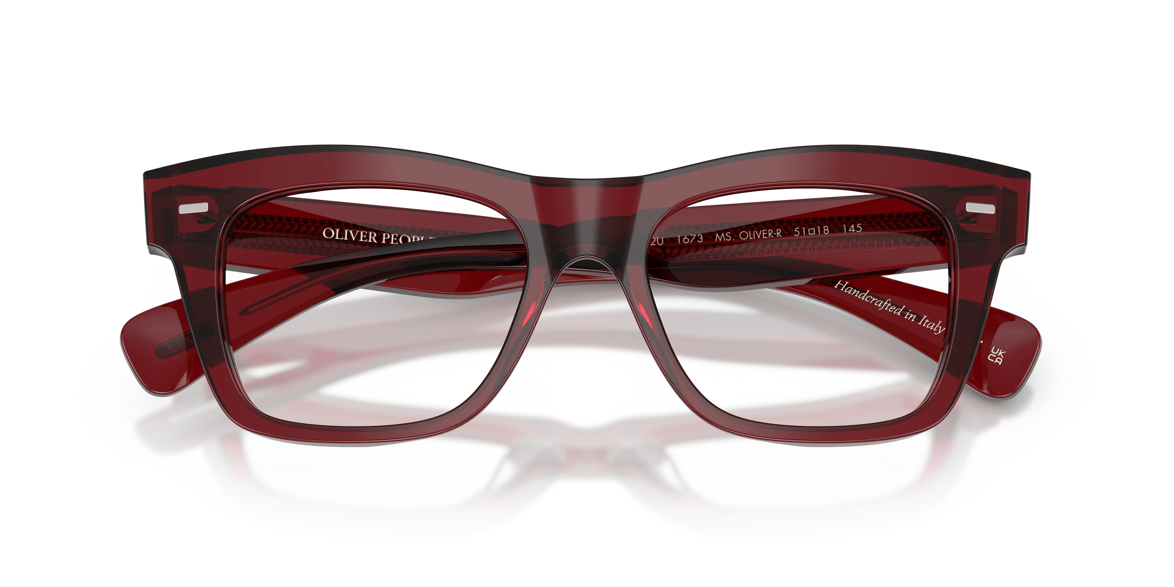 Oliver Peoples OV5542U MS. OLIVER-R 1673 Montature da vista Acetato Rosso Trasparente Squadrata Normale - immagine 2