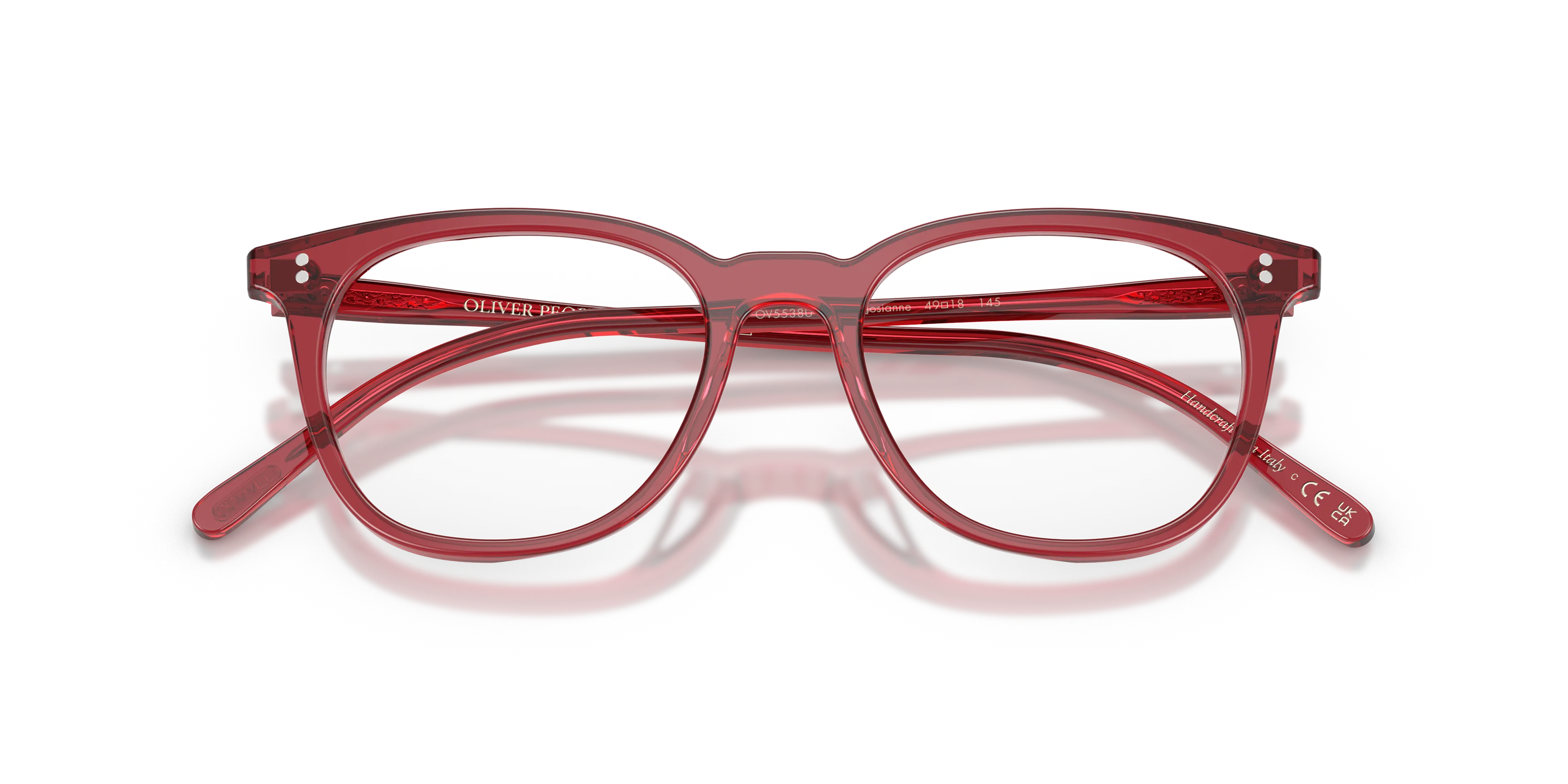 Oliver Peoples OV5538U JOSIANNE 1764 Montature da vista Acetato Rosso Trasparente Pillow Normale - immagine 2