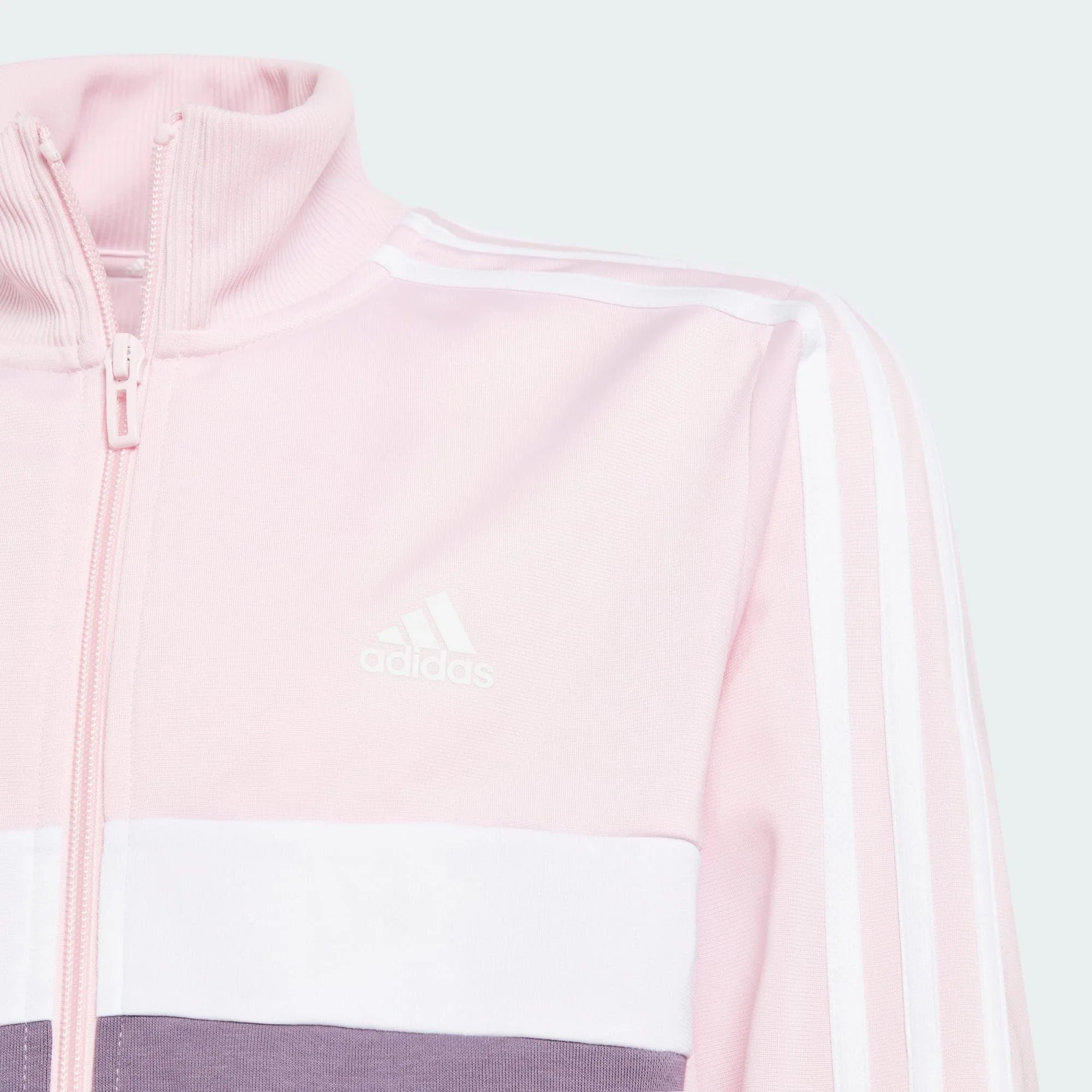 adidas Unisex - Bambini Essentials 3-Stripes Tiberio Track Suit, Clear Pink / White / Shadow Violet / White, 15-16 Years - immagine 2