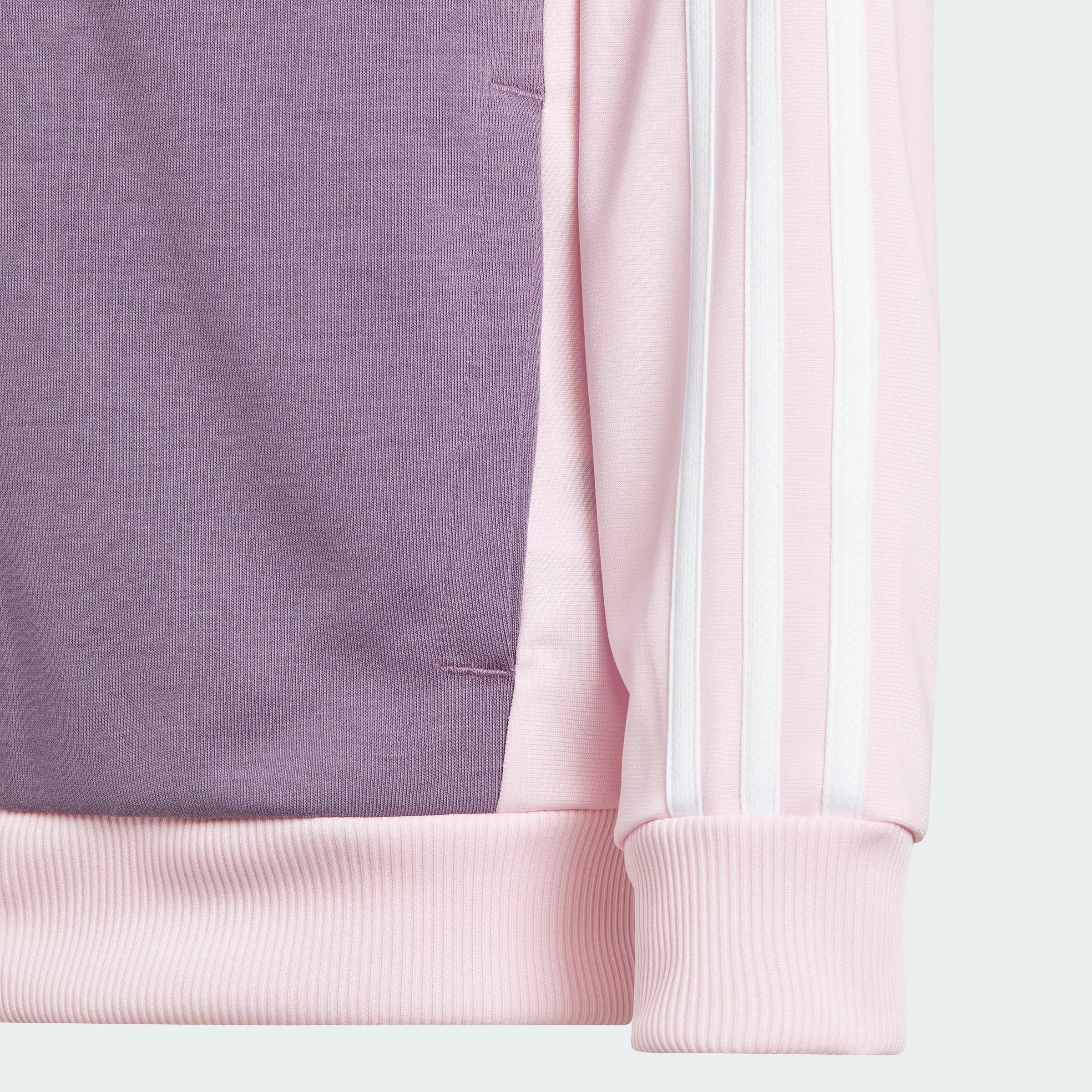 adidas Unisex - Bambini Essentials 3-Stripes Tiberio Track Suit, Clear Pink / White / Shadow Violet / White, 15-16 Years - immagine 4