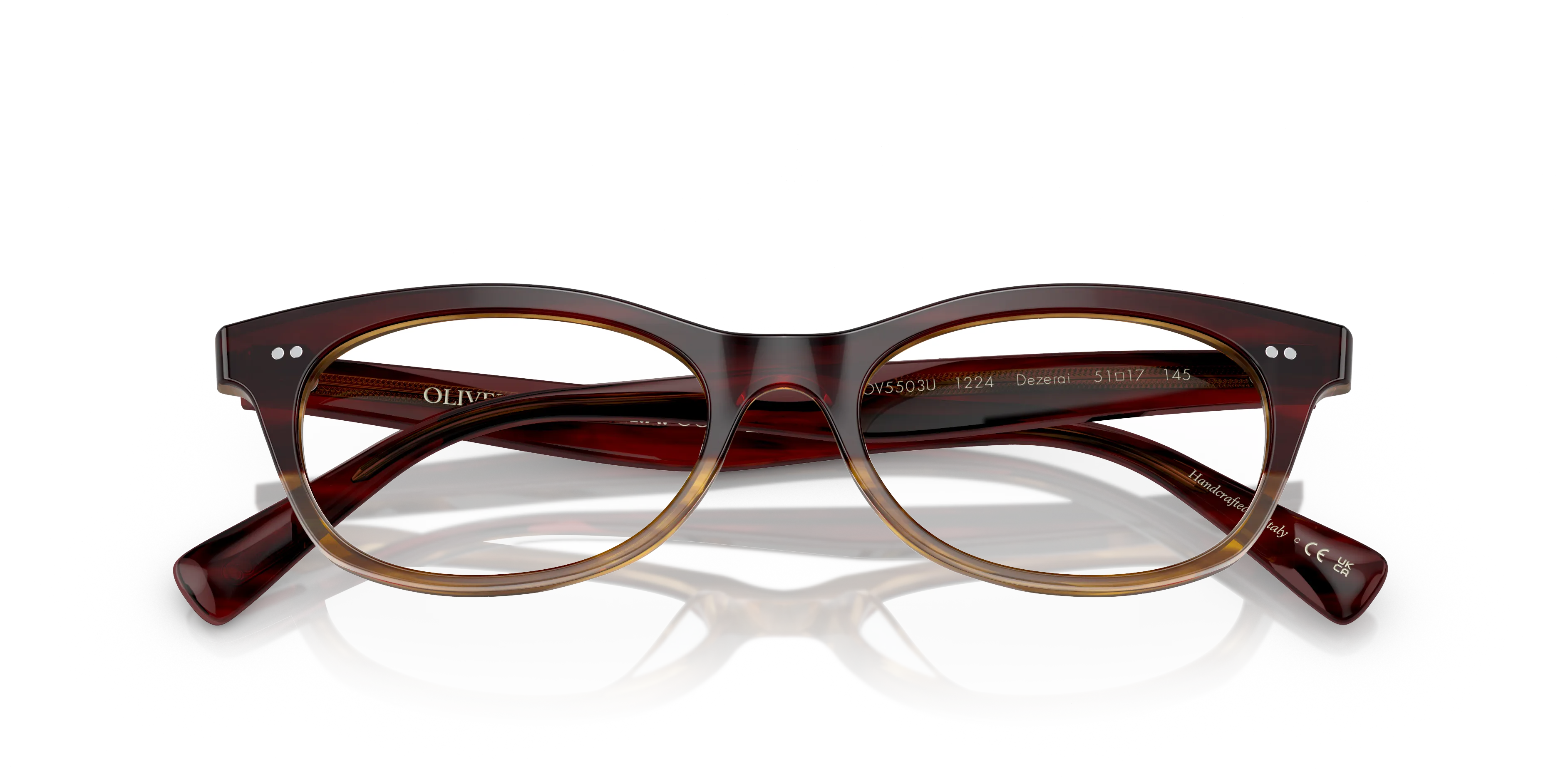 Oliver Peoples OV5503U DEZERAI 1224 Montature da vista Acetato Rosso Trasparente Squadrata Normale - immagine 2