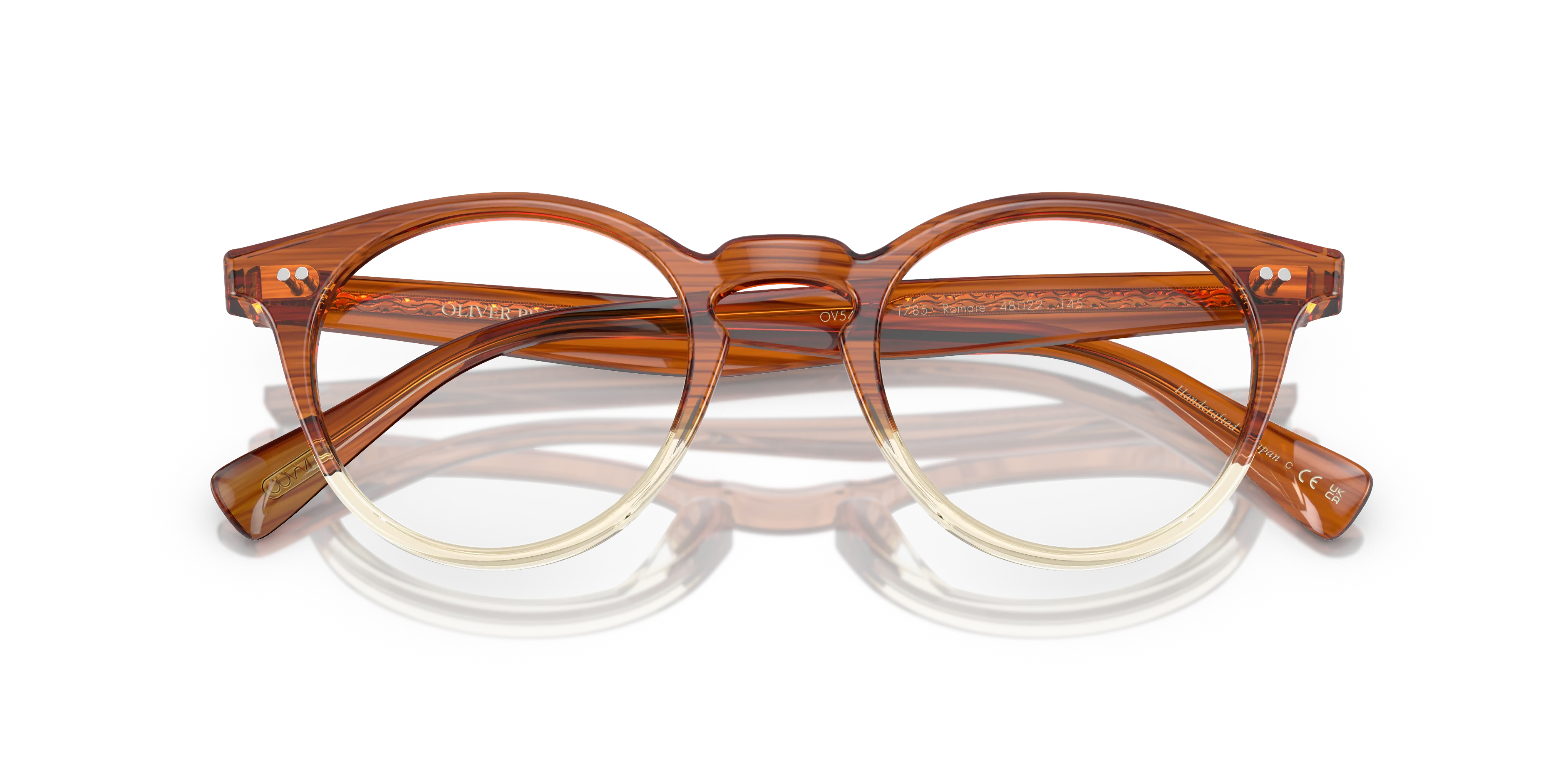Oliver Peoples OV5459U ROMARE 1785 Montature da vista Acetato Marrone Trasparente Pantos Normale - immagine 2