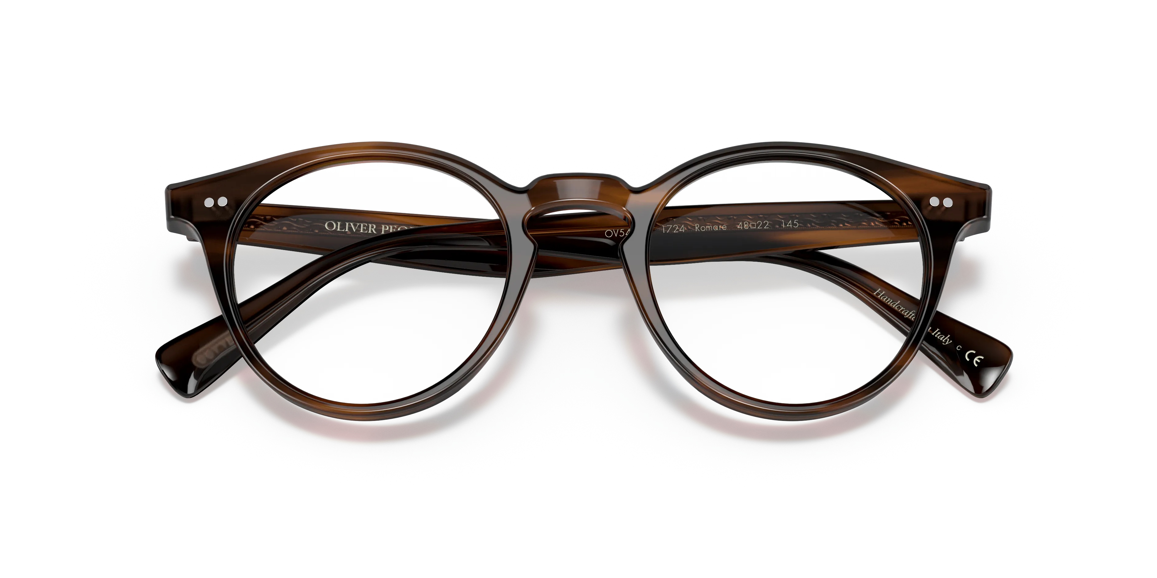 Oliver Peoples OV5459U ROMARE 1724 Montature da vista Acetato Marrone Trasparente Pantos Normale - immagine 2
