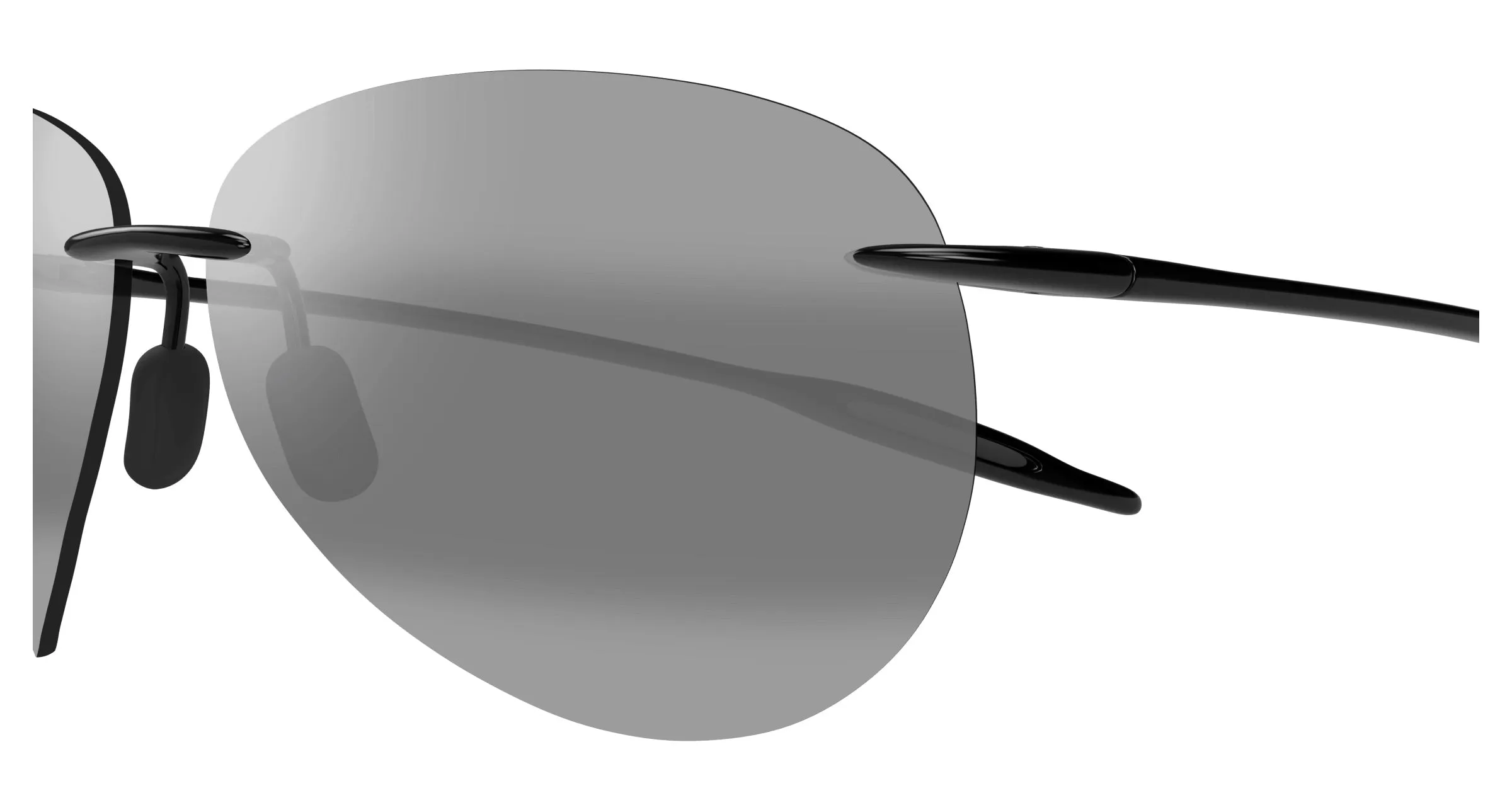 Maui Jim MJ0421S 001 Occhiali da sole Iniettato Nero Grigio Pilot - immagine 3