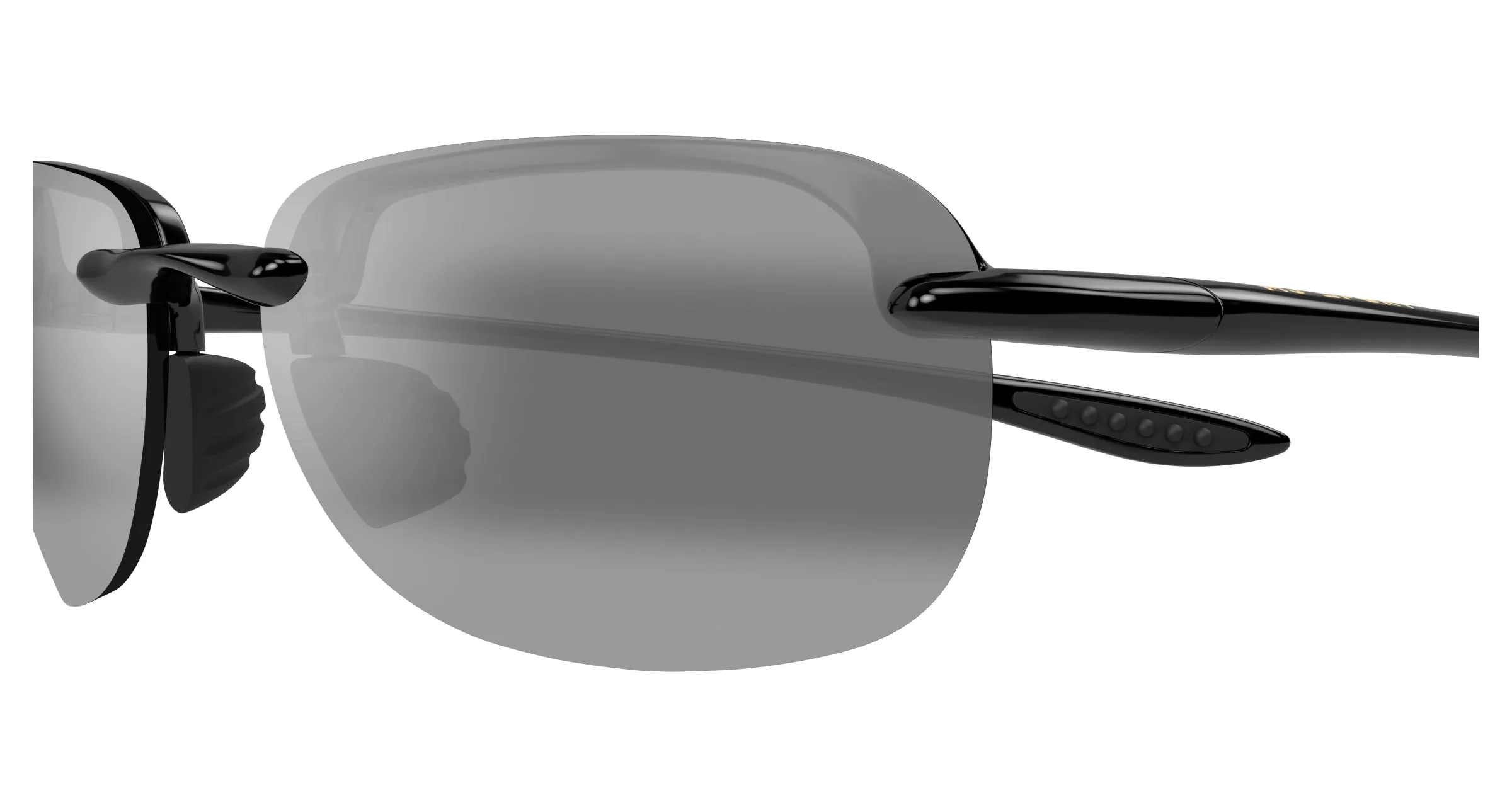 Maui Jim MJ0408S 001 Occhiali da sole Iniettato Nero Grigio Squadrata - immagine 3