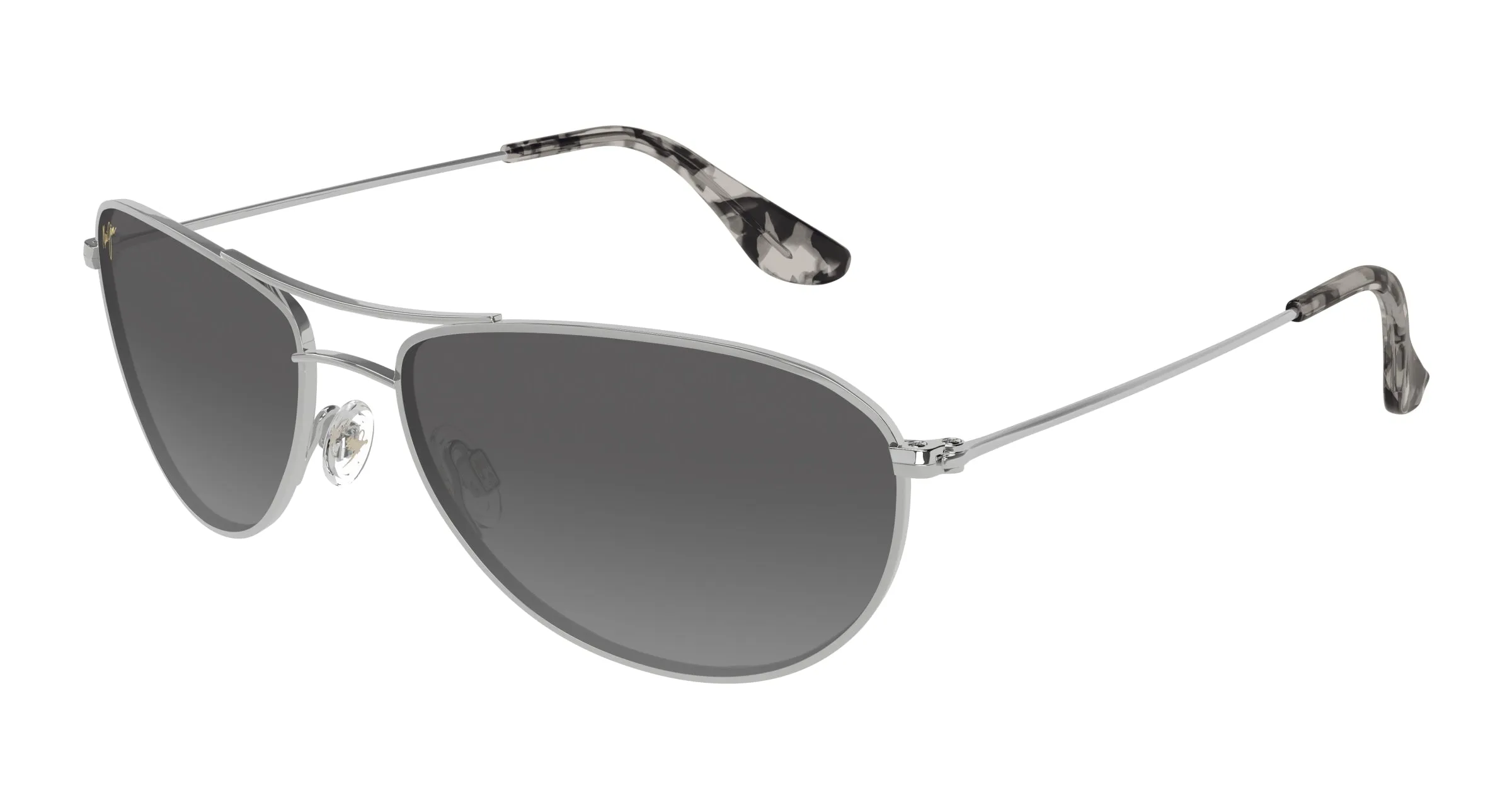 Maui Jim MJ0245S 002 Occhiali da sole Titanio Argento Grigio Pilot - immagine 1