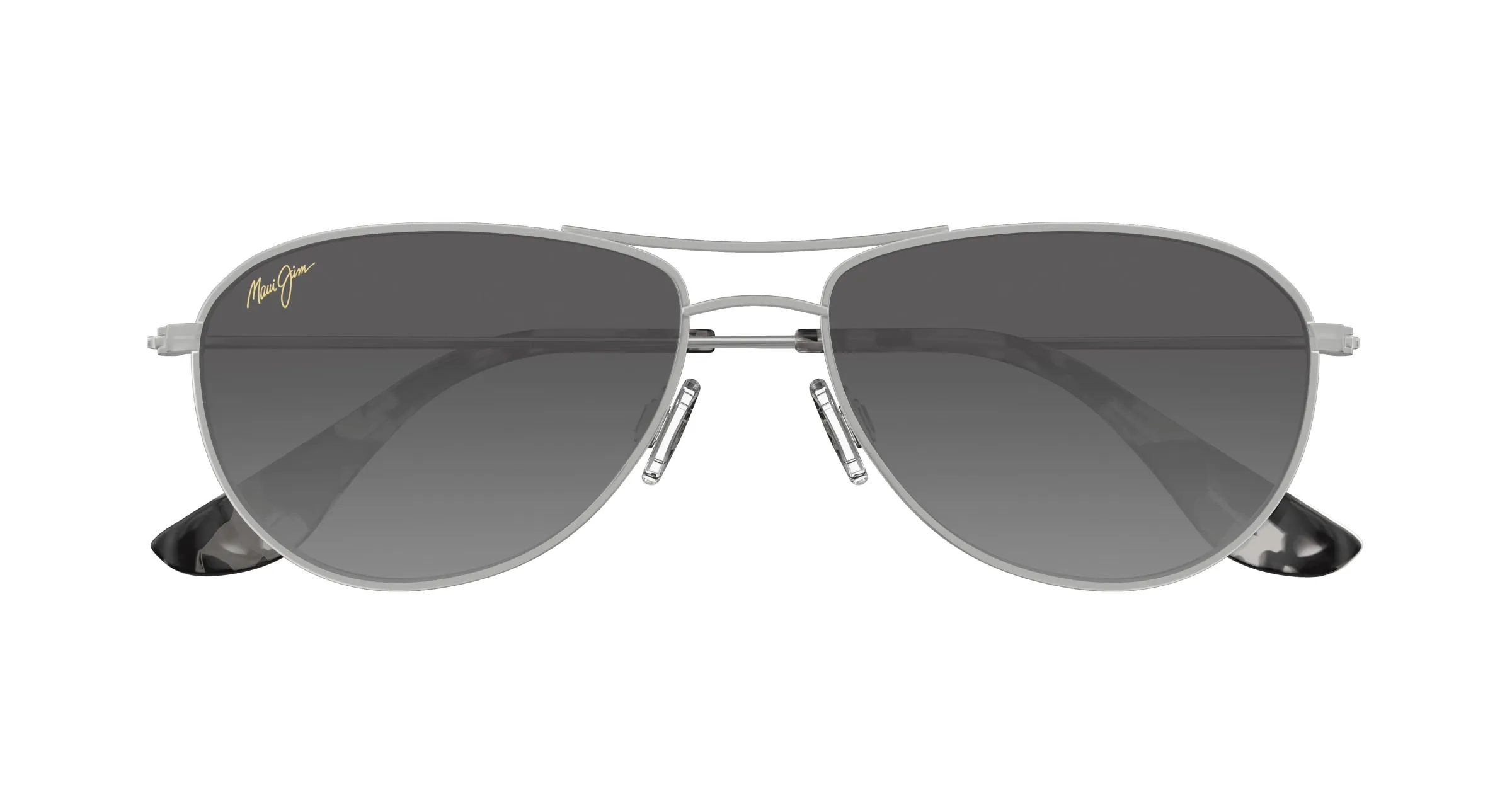 Maui Jim MJ0245S 002 Occhiali da sole Titanio Argento Grigio Pilot - immagine 2
