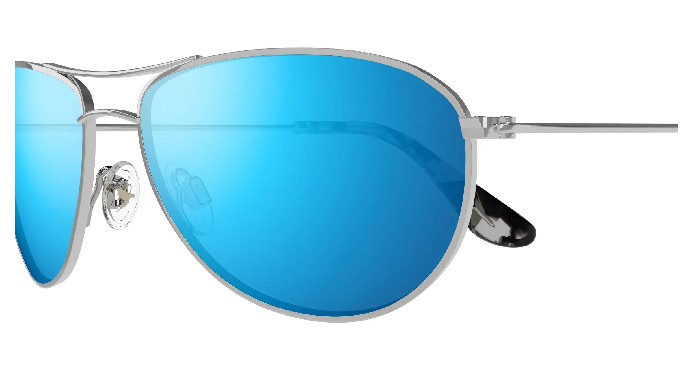 Maui Jim MJ0245S 001 Occhiali da sole Titanio Argento Blu Pilot - immagine 3