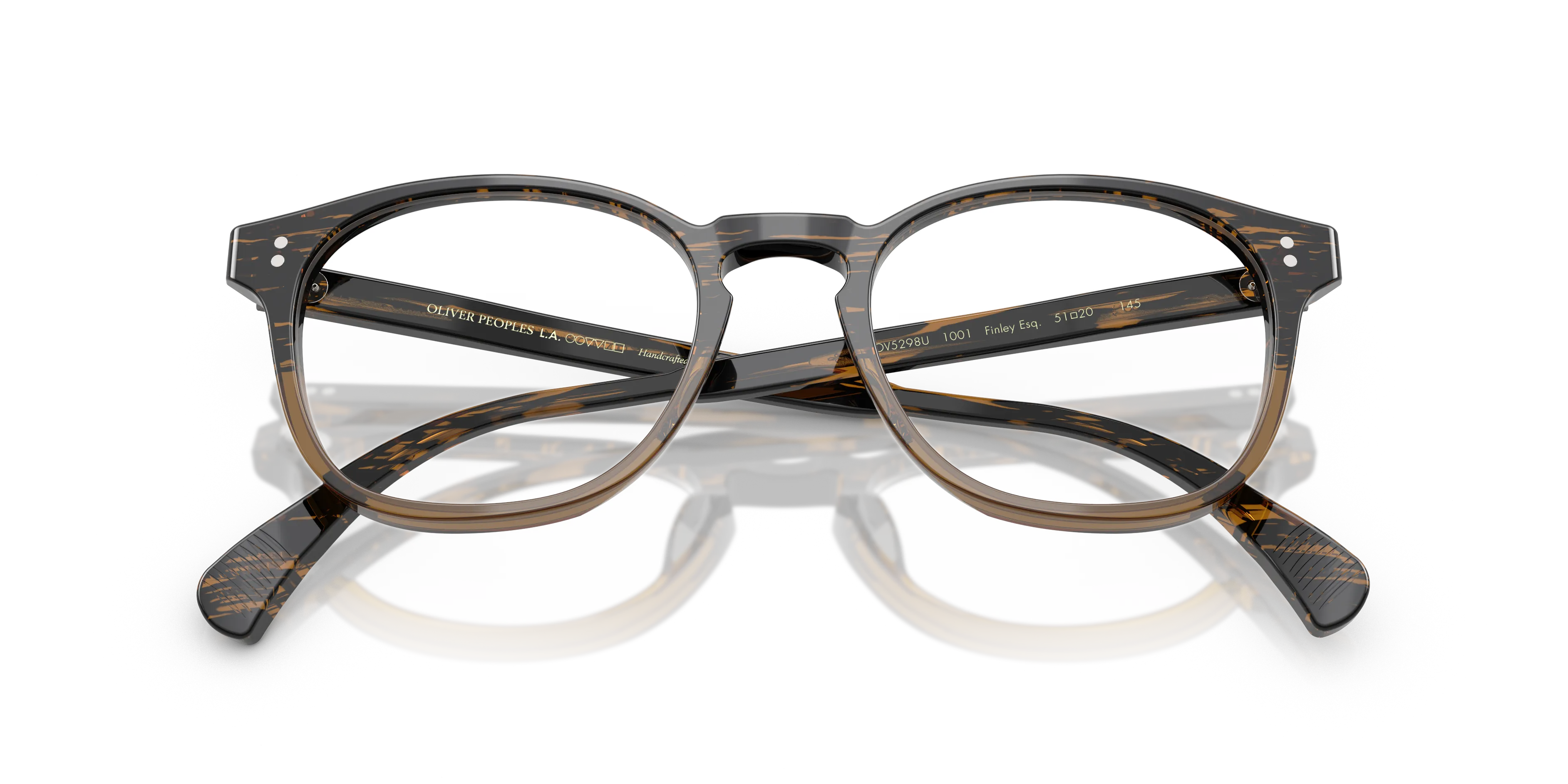 Oliver Peoples OV5298U FINLEY ESQ. (U) 1001 Montature da vista Acetato Marrone Trasparente Rotonda Normale - immagine 2