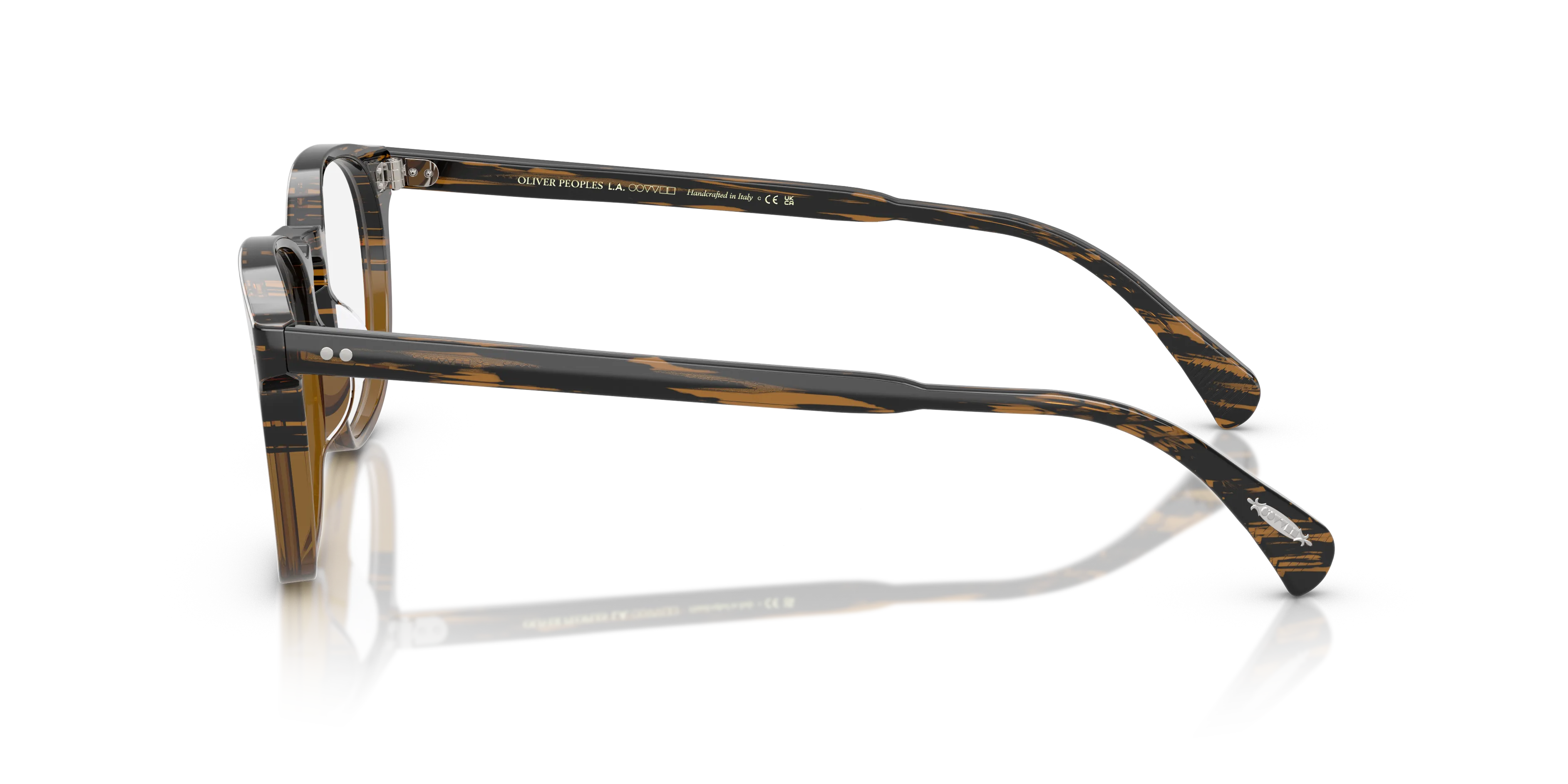 Oliver Peoples OV5298U FINLEY ESQ. (U) 1001 Montature da vista Acetato Marrone Trasparente Rotonda Normale - immagine 4