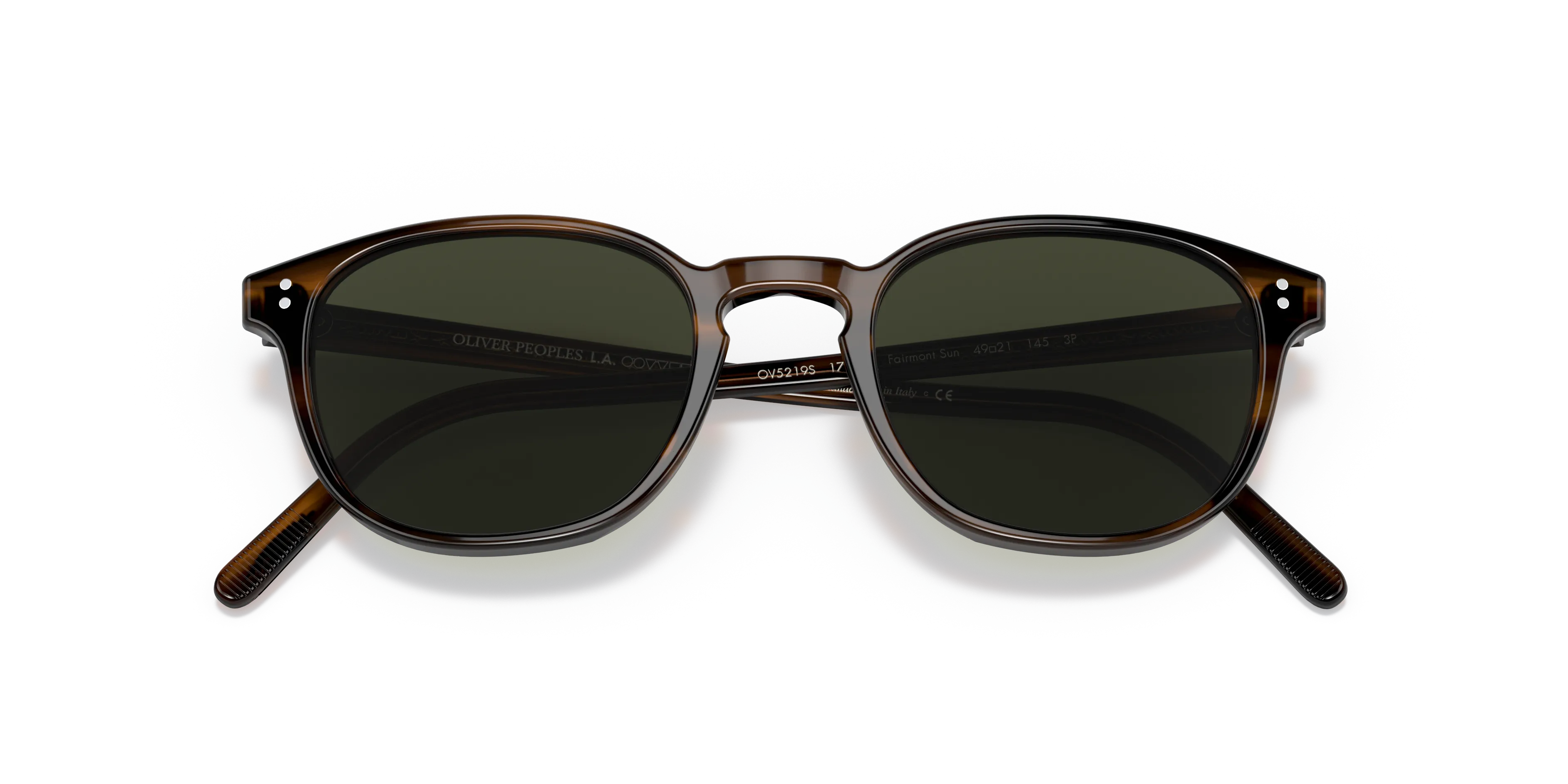 Oliver Peoples OV5219S FAIRMONT SUN 1724P1 Occhiali da sole Acetato Marrone Verde Squadrata Polarizzata - immagine 2