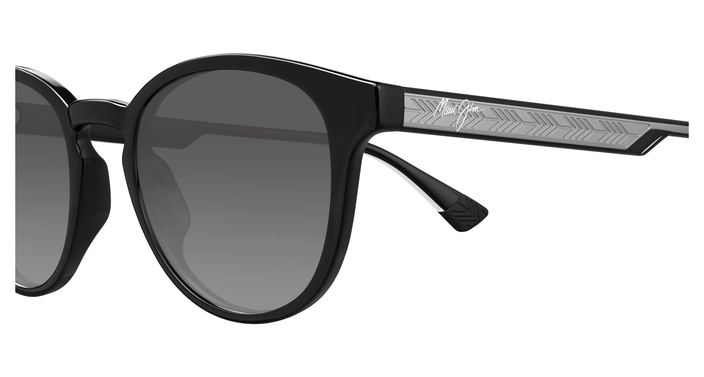 Maui Jim MJ0636S 001 Occhiali da sole Bio-iniettato Nero Grigio Rotonda - immagine 3