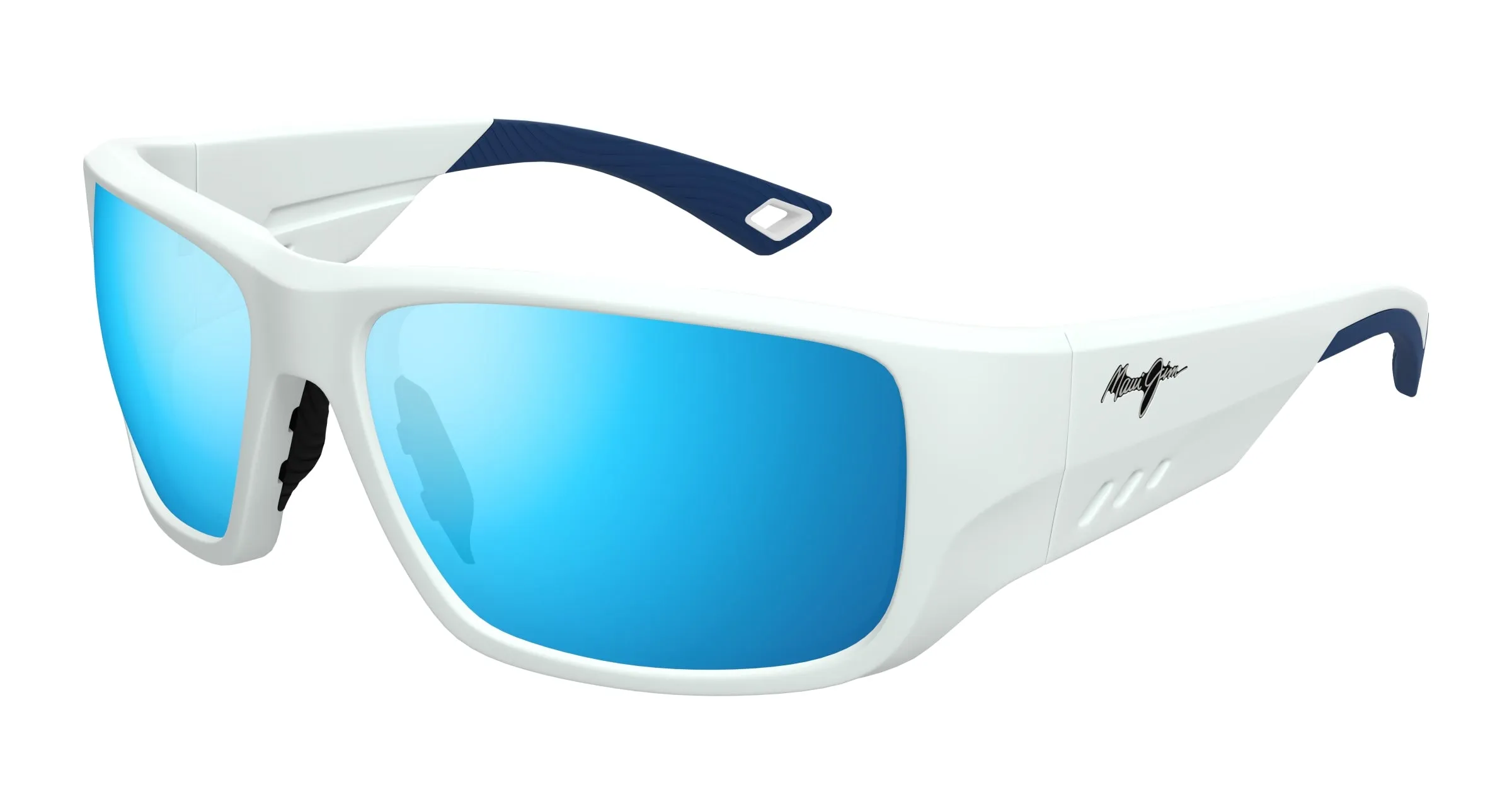 Maui Jim MJ0664SA 002 Occhiali da sole Iniettato Bianco Blu Squadrata - immagine 1