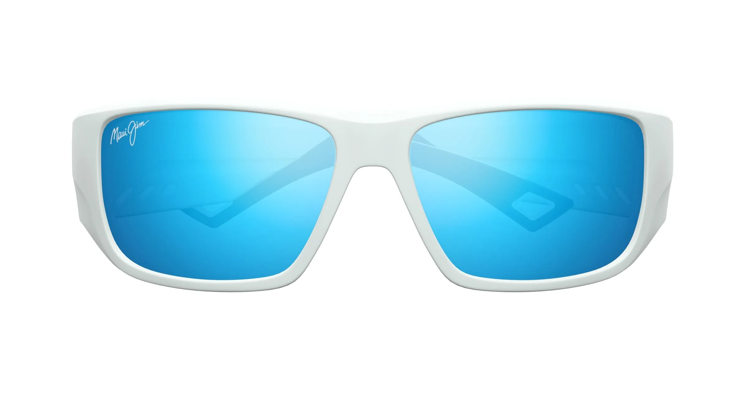Maui Jim MJ0664SA 002 Occhiali da sole Iniettato Bianco Blu Squadrata - immagine 2