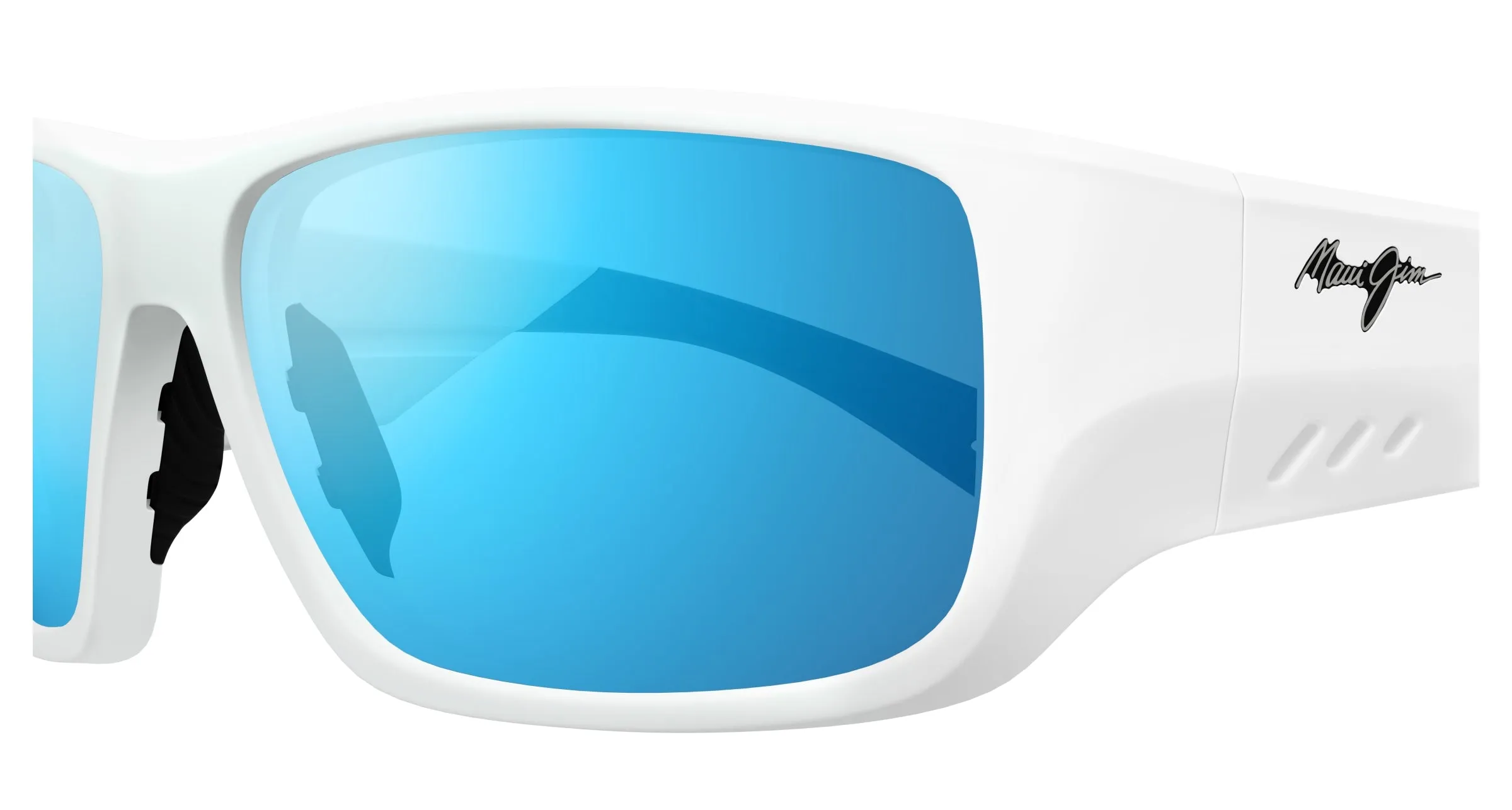 Maui Jim MJ0664SA 002 Occhiali da sole Iniettato Bianco Blu Squadrata - immagine 3