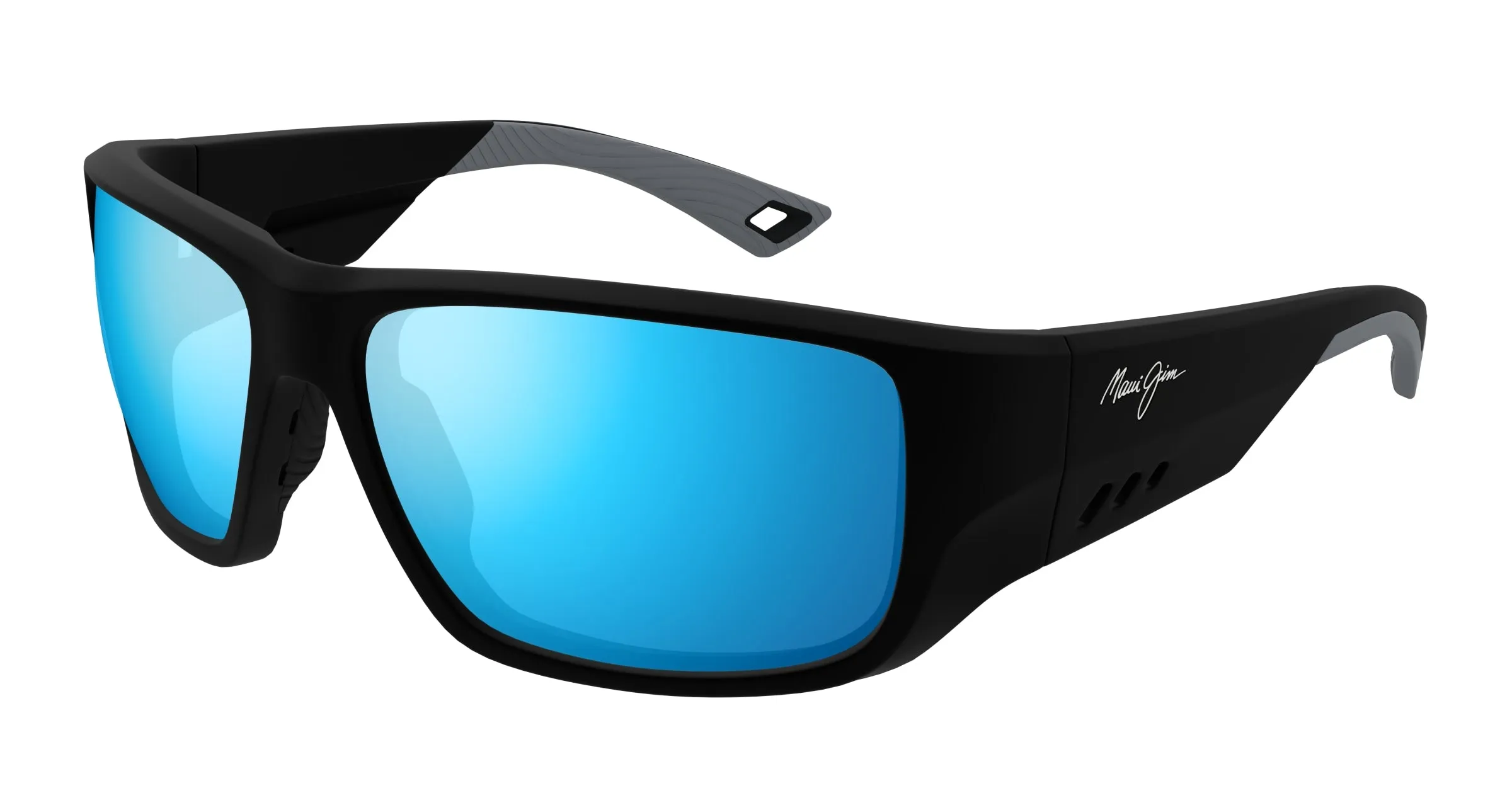 Maui Jim MJ0664SA 001 Occhiali da sole Iniettato Nero Blu Squadrata - immagine 1