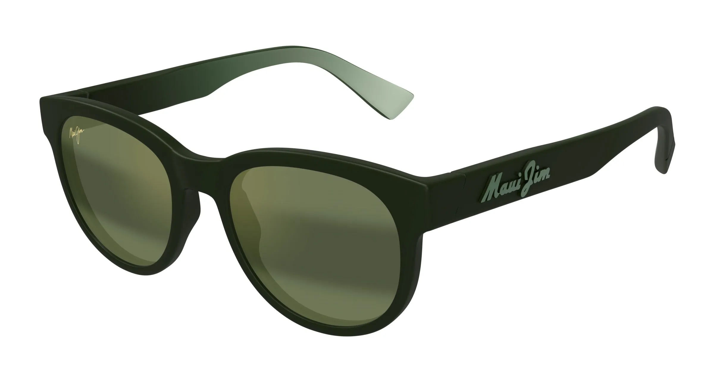 Maui Jim MJ0668S 004 Occhiali da sole Iniettato Verde Verde Rotonda - immagine 1
