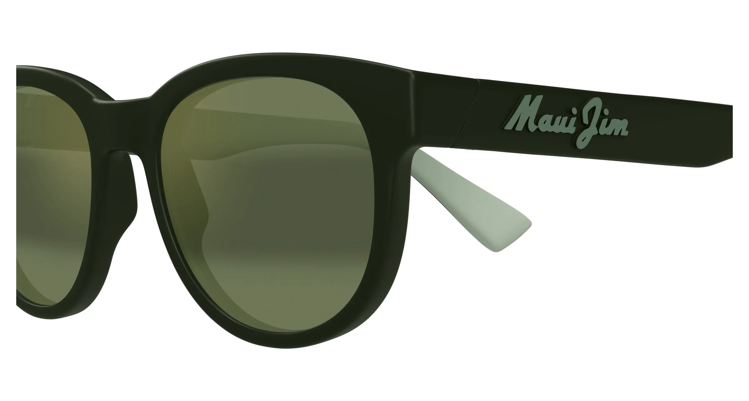 Maui Jim MJ0668S 004 Occhiali da sole Iniettato Verde Verde Rotonda - immagine 3