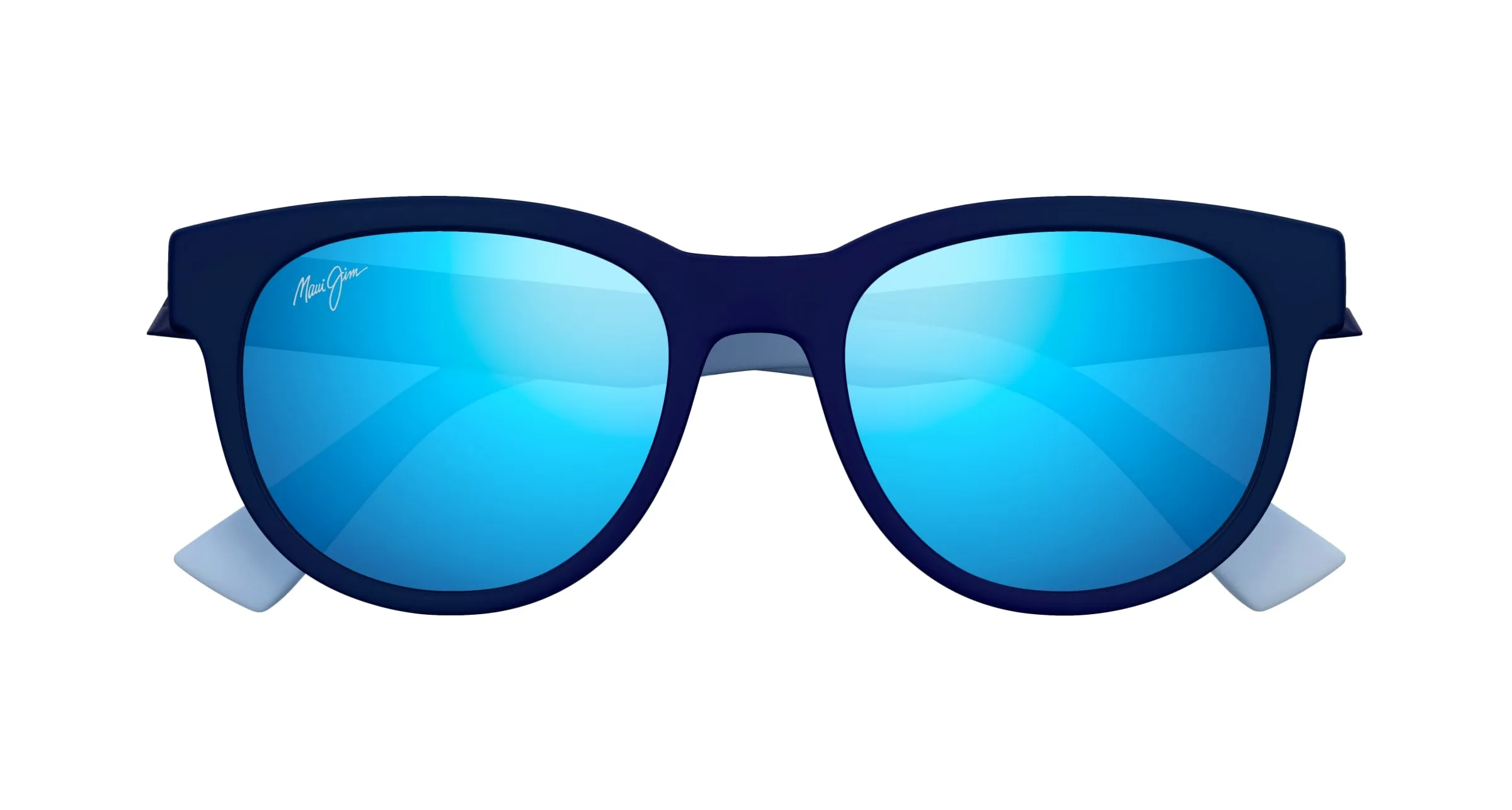 Maui Jim MJ0668S 003 Occhiali da sole Iniettato Blu Blu Rotonda - immagine 2