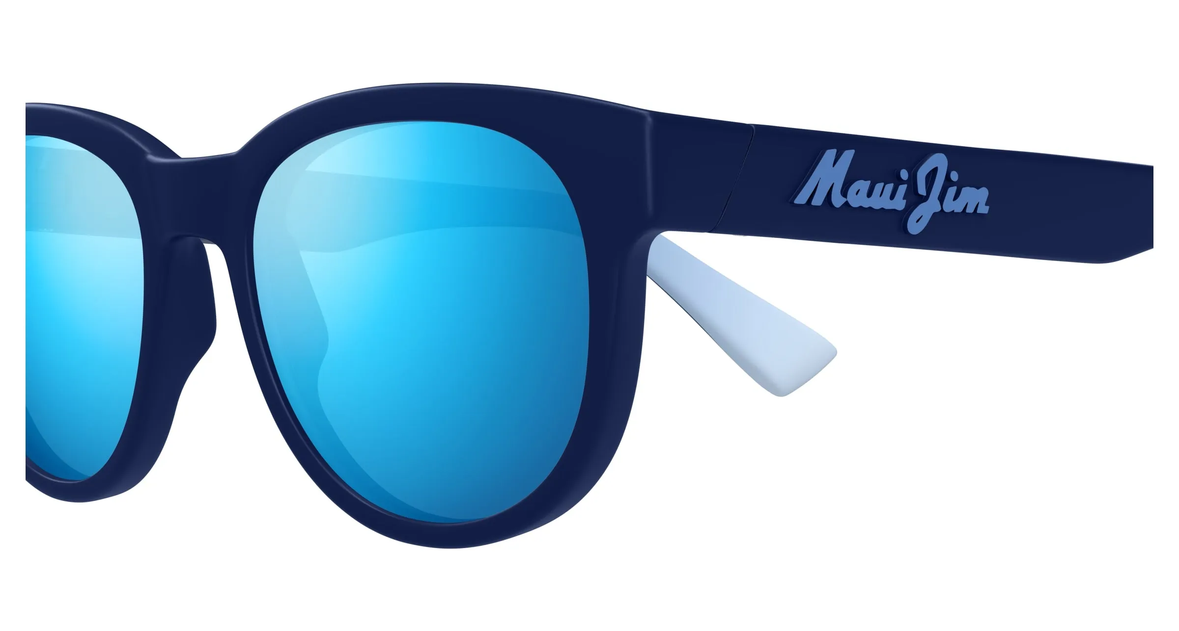 Maui Jim MJ0668S 003 Occhiali da sole Iniettato Blu Blu Rotonda - immagine 3