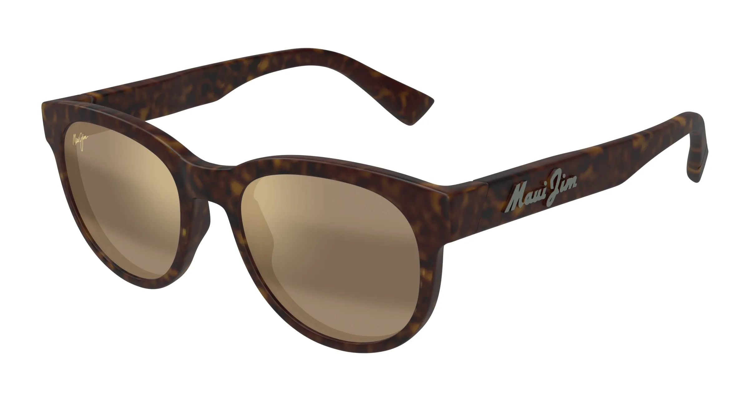 Maui Jim MJ0668S 002 Occhiali da sole Iniettato Havana Bronzo Rotonda - immagine 1