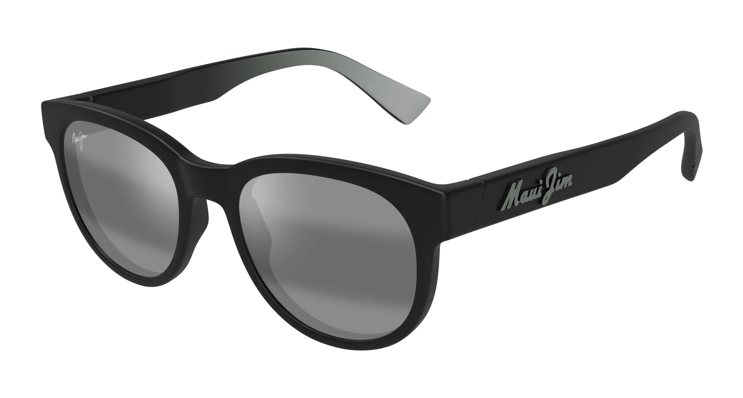Maui Jim MJ0668S 001 Occhiali da sole Iniettato Nero Grigio Rotonda - immagine 1