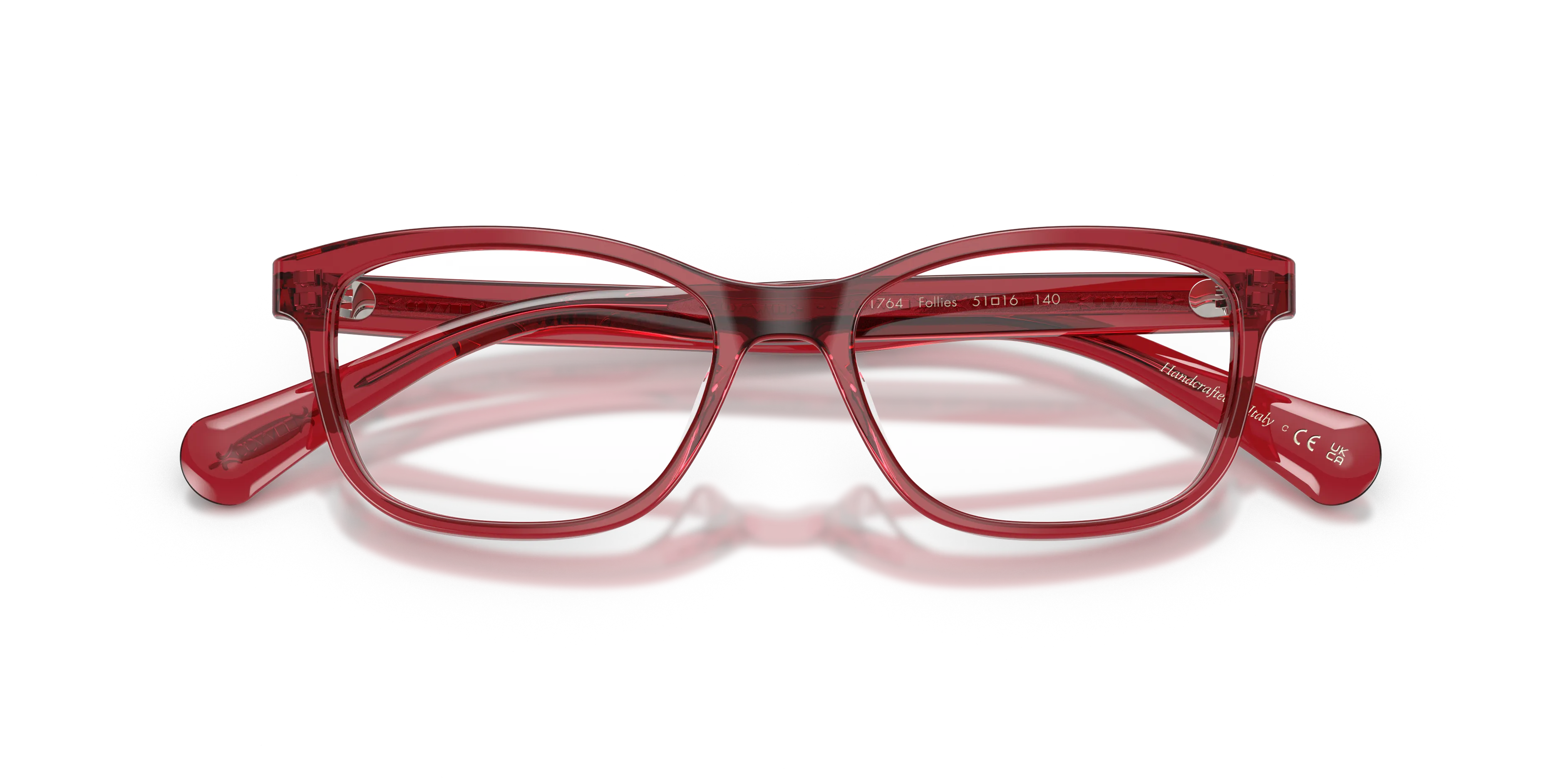 Oliver Peoples OV5194 FOLLIES 1764 Montature da vista Acetato Rosso Trasparente Squadrata Normale - immagine 2