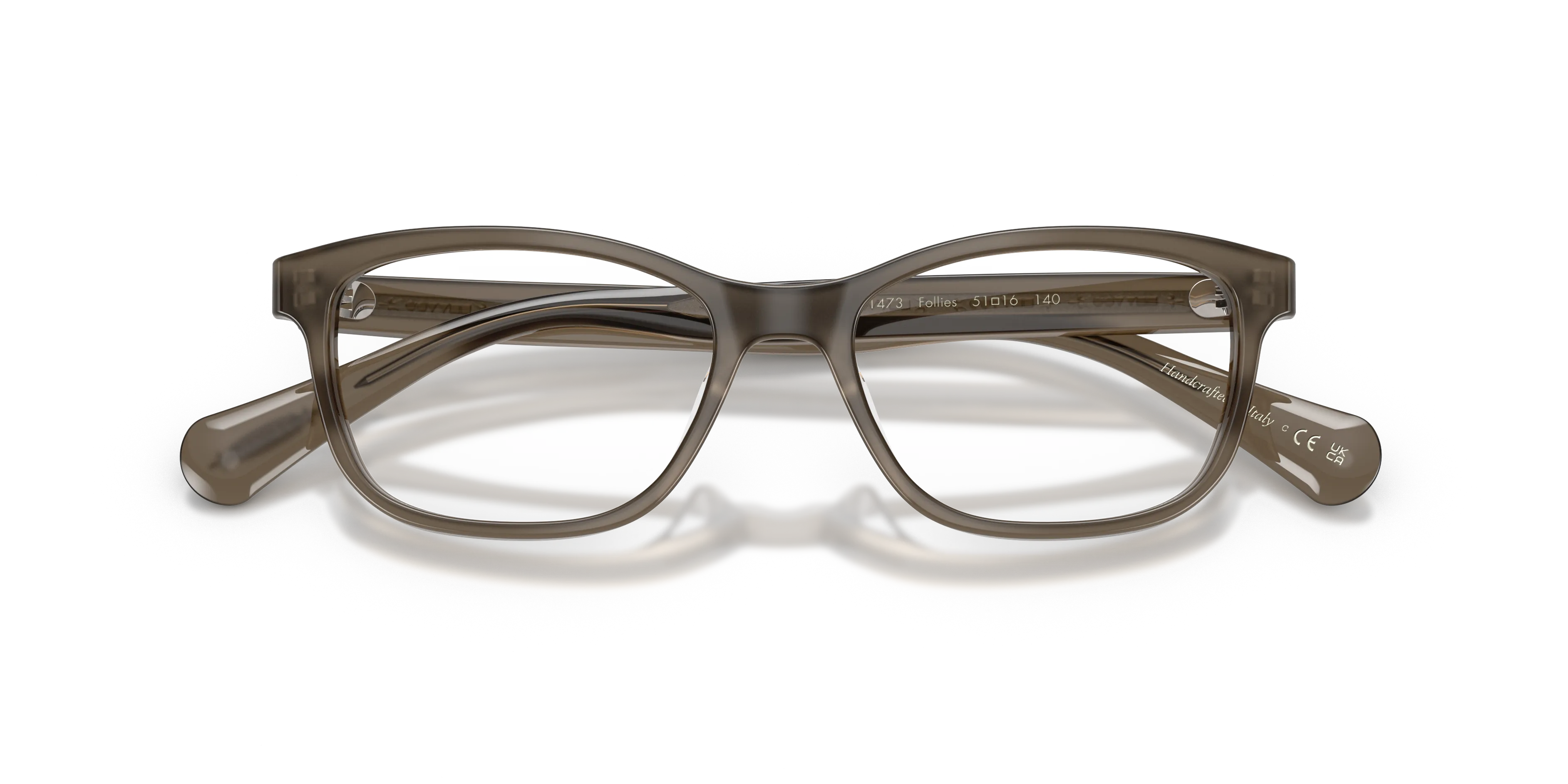 Oliver Peoples OV5194 FOLLIES 1473 Montature da vista Acetato Marrone Trasparente Squadrata Normale - immagine 2