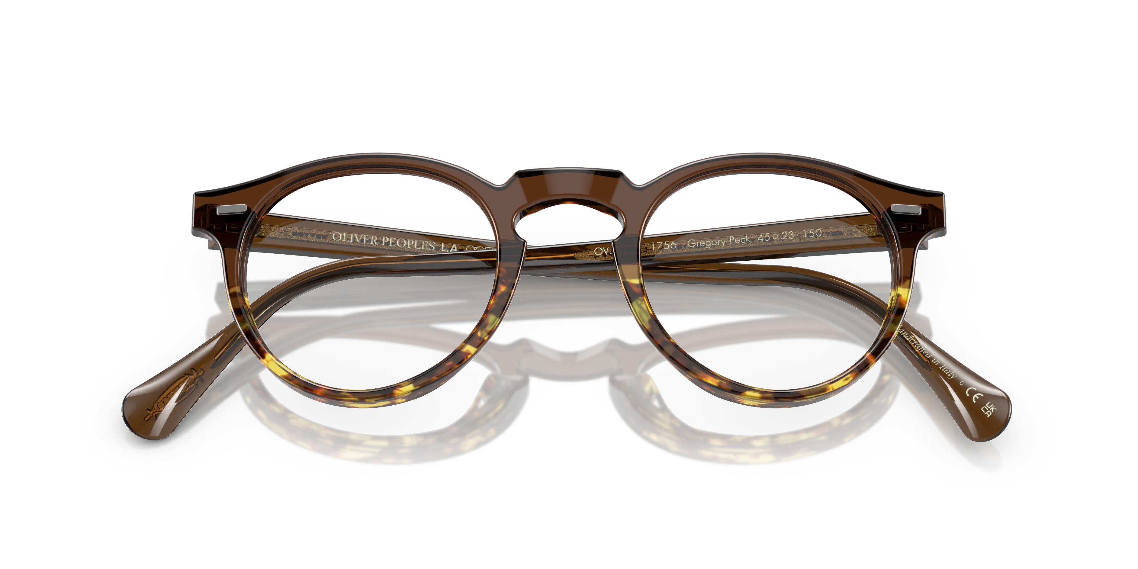 Oliver Peoples OV5186 GREGORY PECK 1756 Montature da vista Acetato Marrone Trasparente Pantos Normale - immagine 2