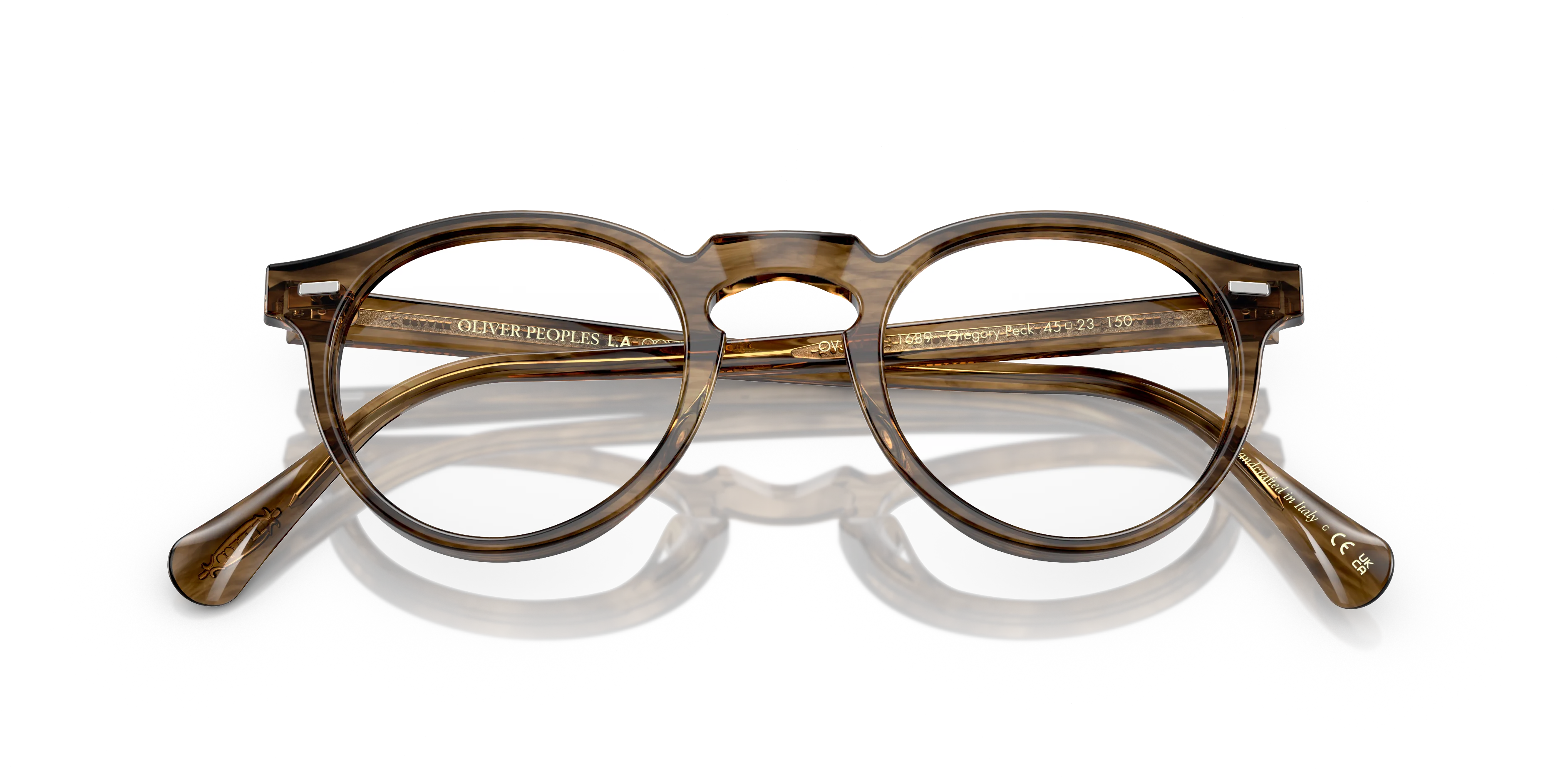Oliver Peoples OV5186 GREGORY PECK 1689 Montature da vista Acetato Marrone Trasparente Pantos Normale - immagine 2