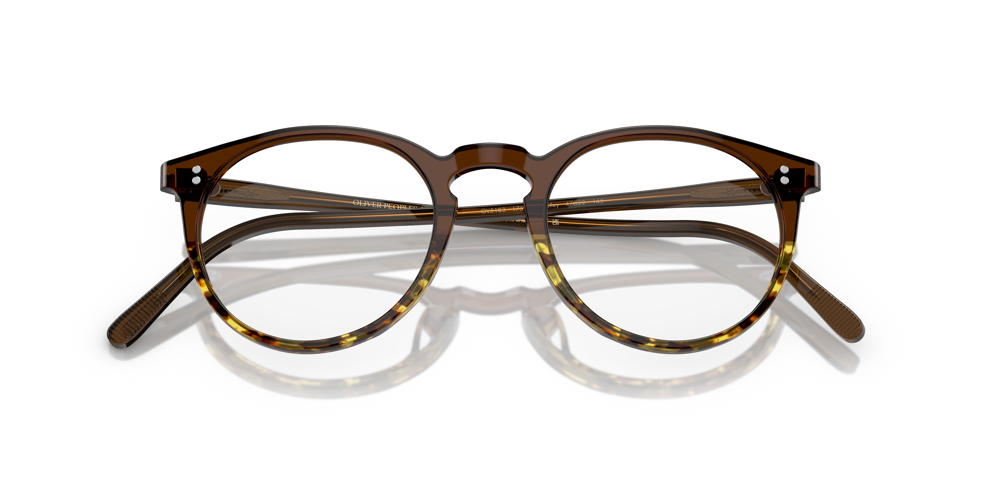 Oliver Peoples OV5183 O'MALLEY 1756 Montature da vista Acetato Marrone Trasparente Pantos Normale - immagine 2