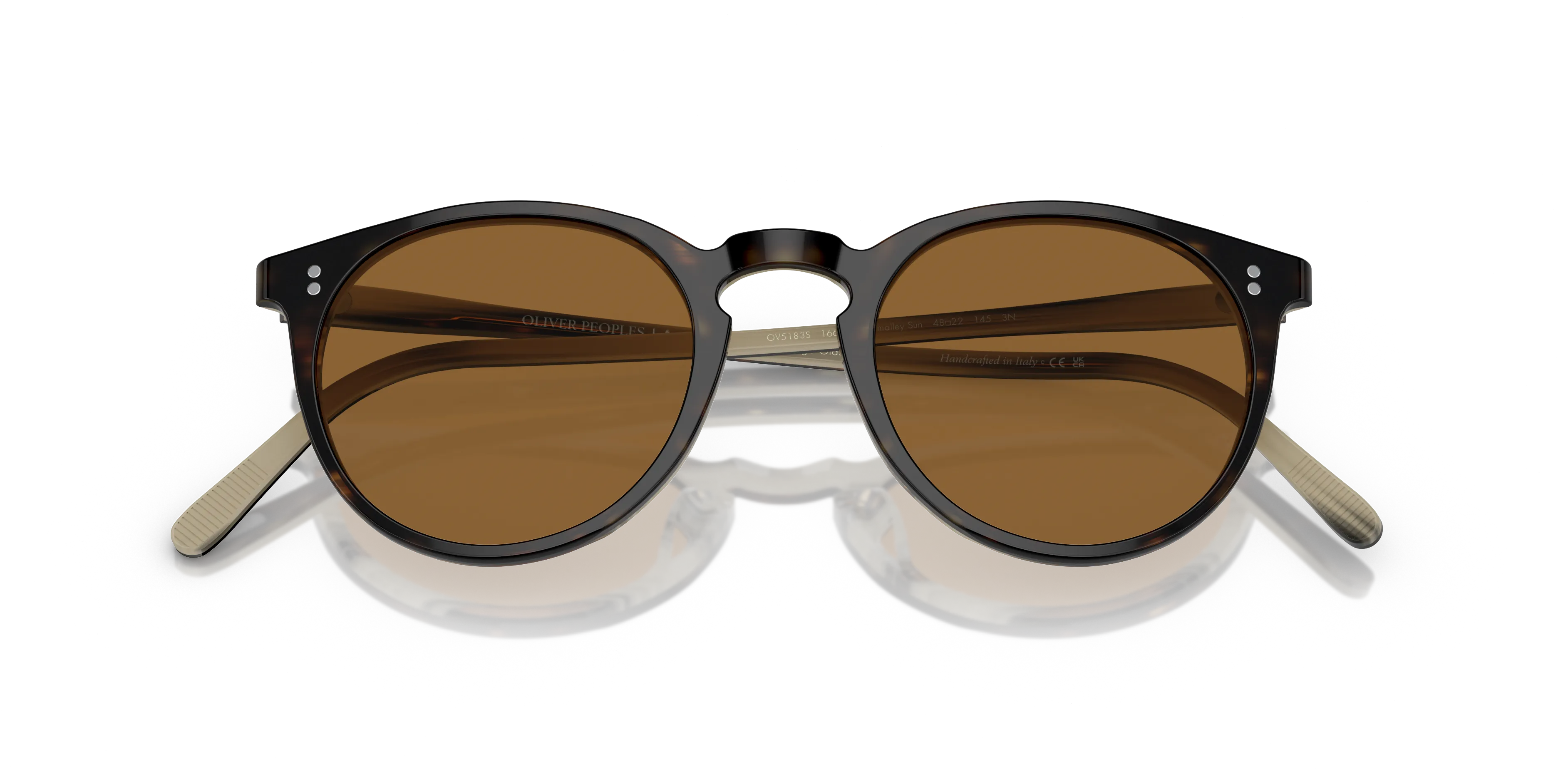 Oliver Peoples OV5183S O'MALLEY SUN 166653 Occhiali da sole Acetato Tartaruga Marrone Pantos Normale - immagine 2