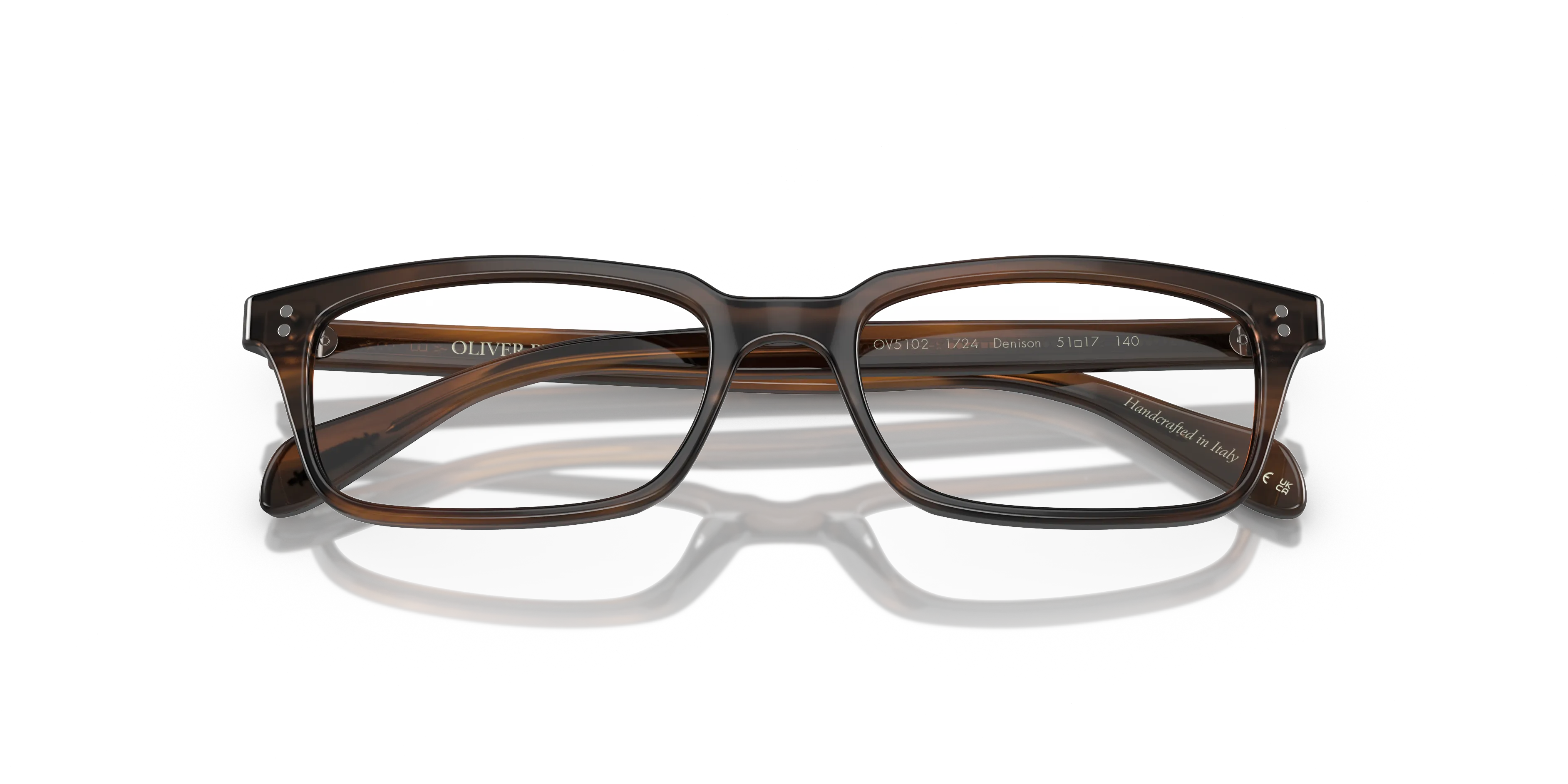 Oliver Peoples OV5102 DENISON 1724 Montature da vista Acetato Marrone Trasparente Squadrata Normale - immagine 2