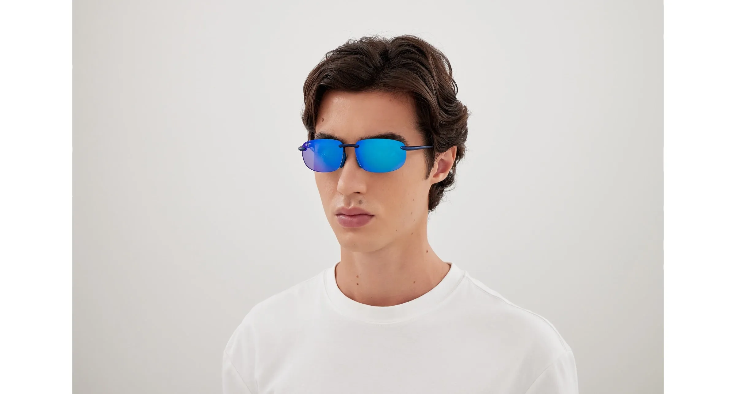 Maui Jim MJ0676S 003 Occhiali da sole Iniettato Blu Blu Squadrata - immagine 4