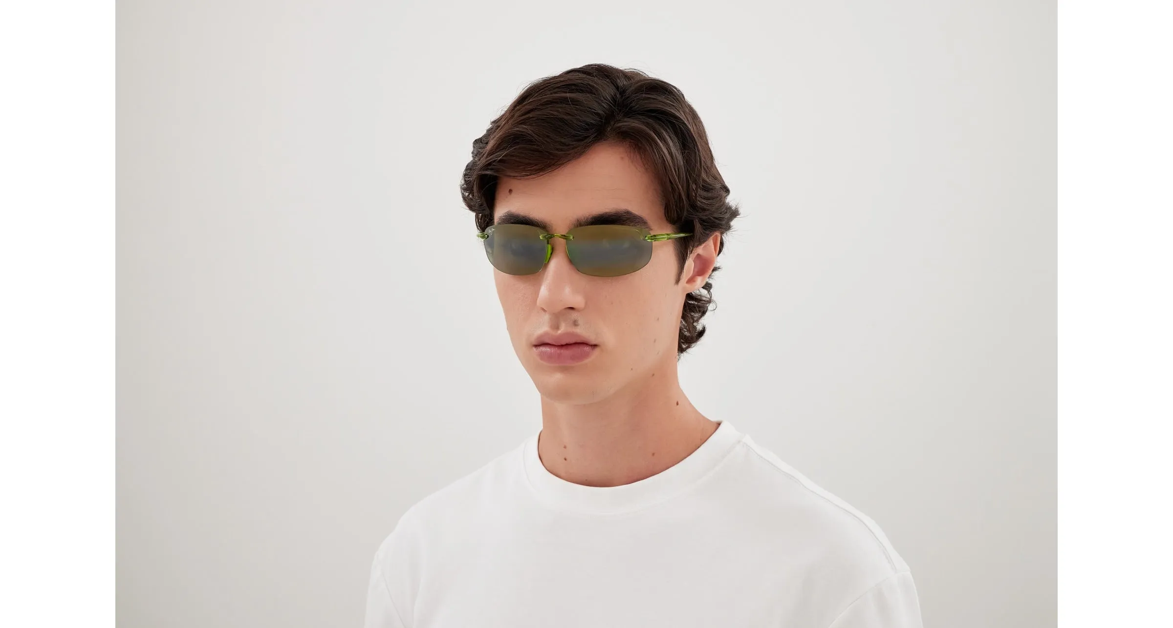 Maui Jim MJ0407S 008 Occhiali da sole Iniettato Verde Verde Squadrata - immagine 4