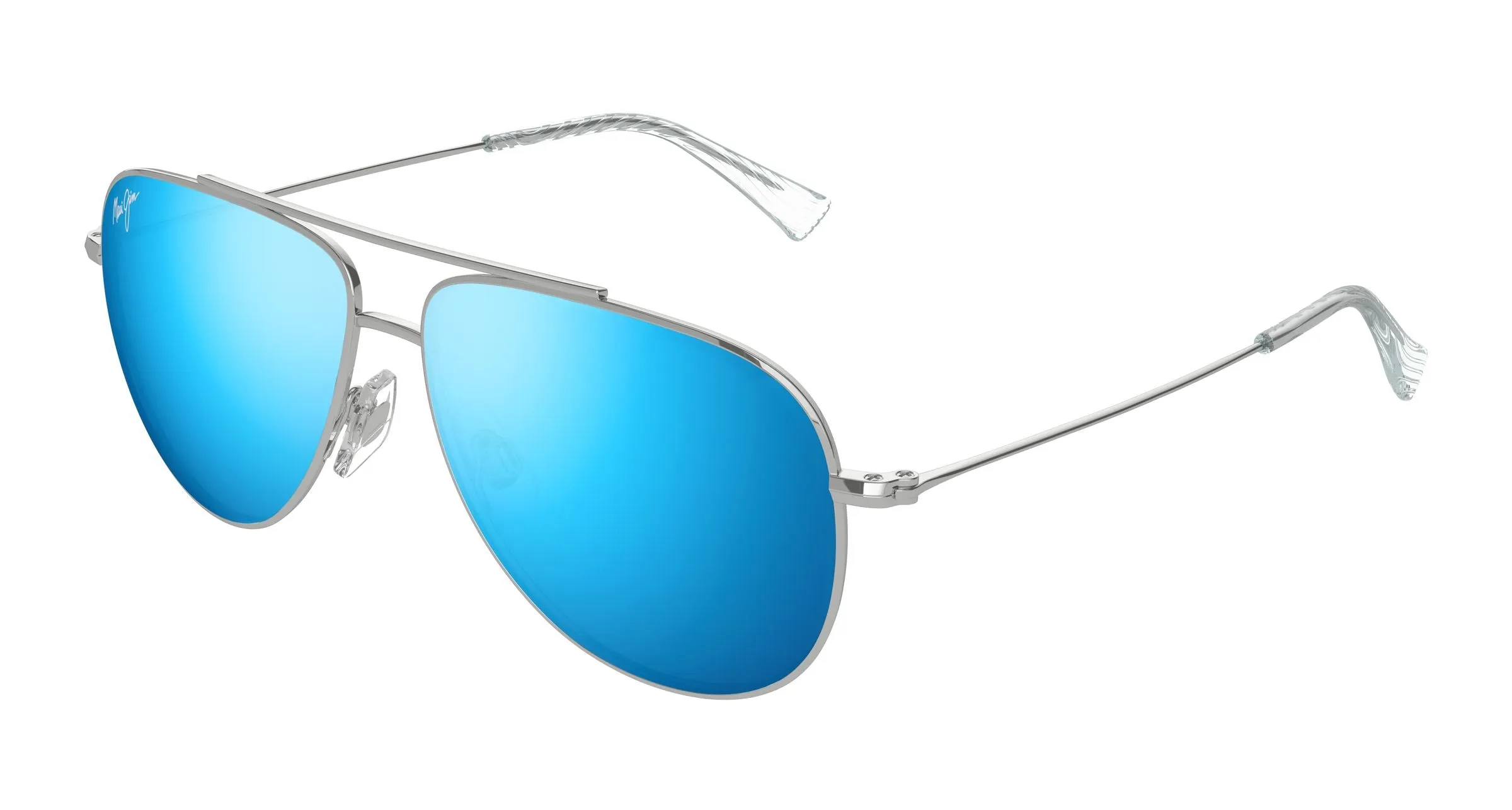 Maui Jim MJ0589S 002 Occhiali da sole Metallo Argento Blu Pilot - immagine 1